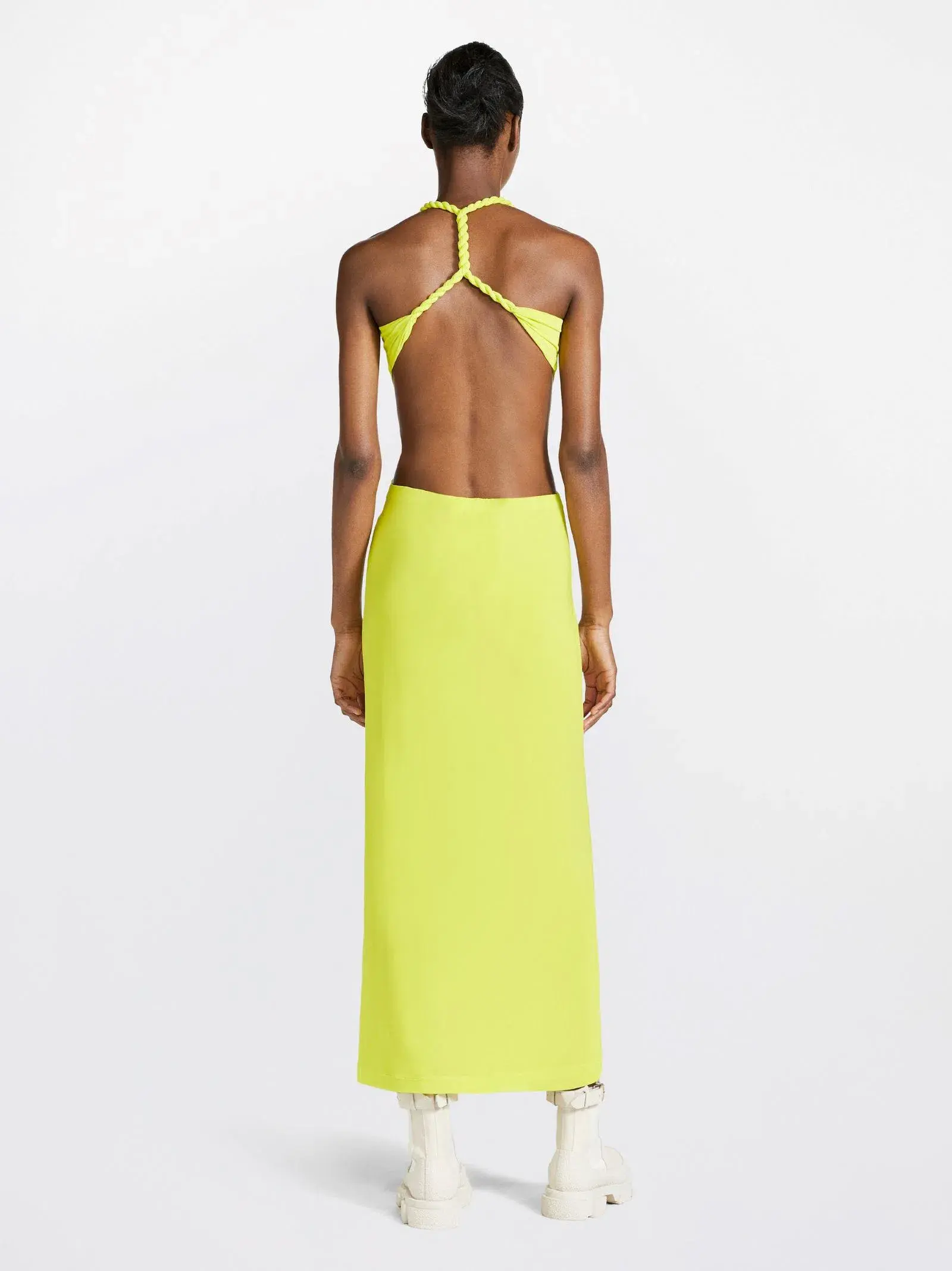 Dion Lee V Neck Rope Dress Yellow Size 8 - Image 2