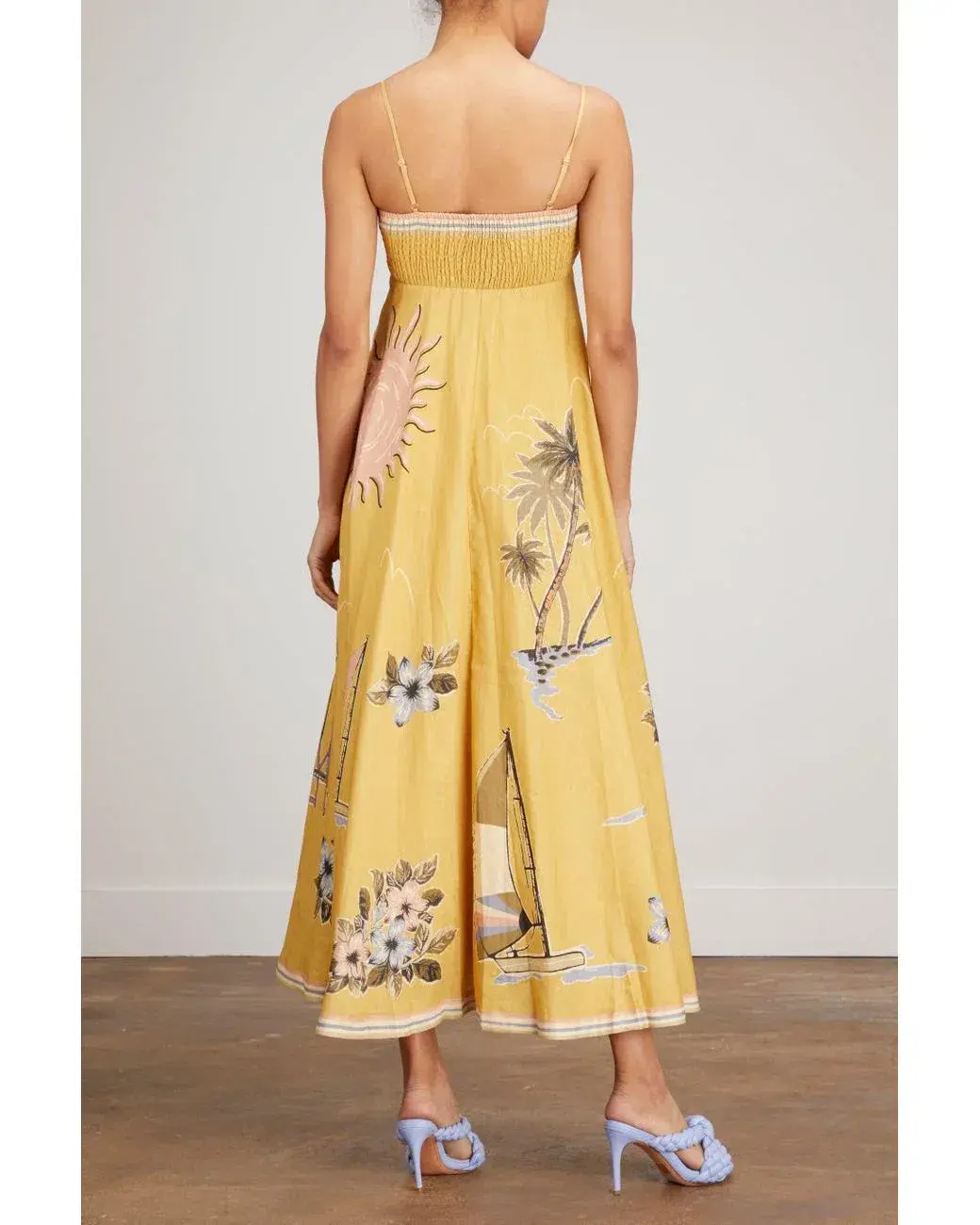 Alemais Sunset Shades Sundress In Sand Yellow Size 6 - Image 2