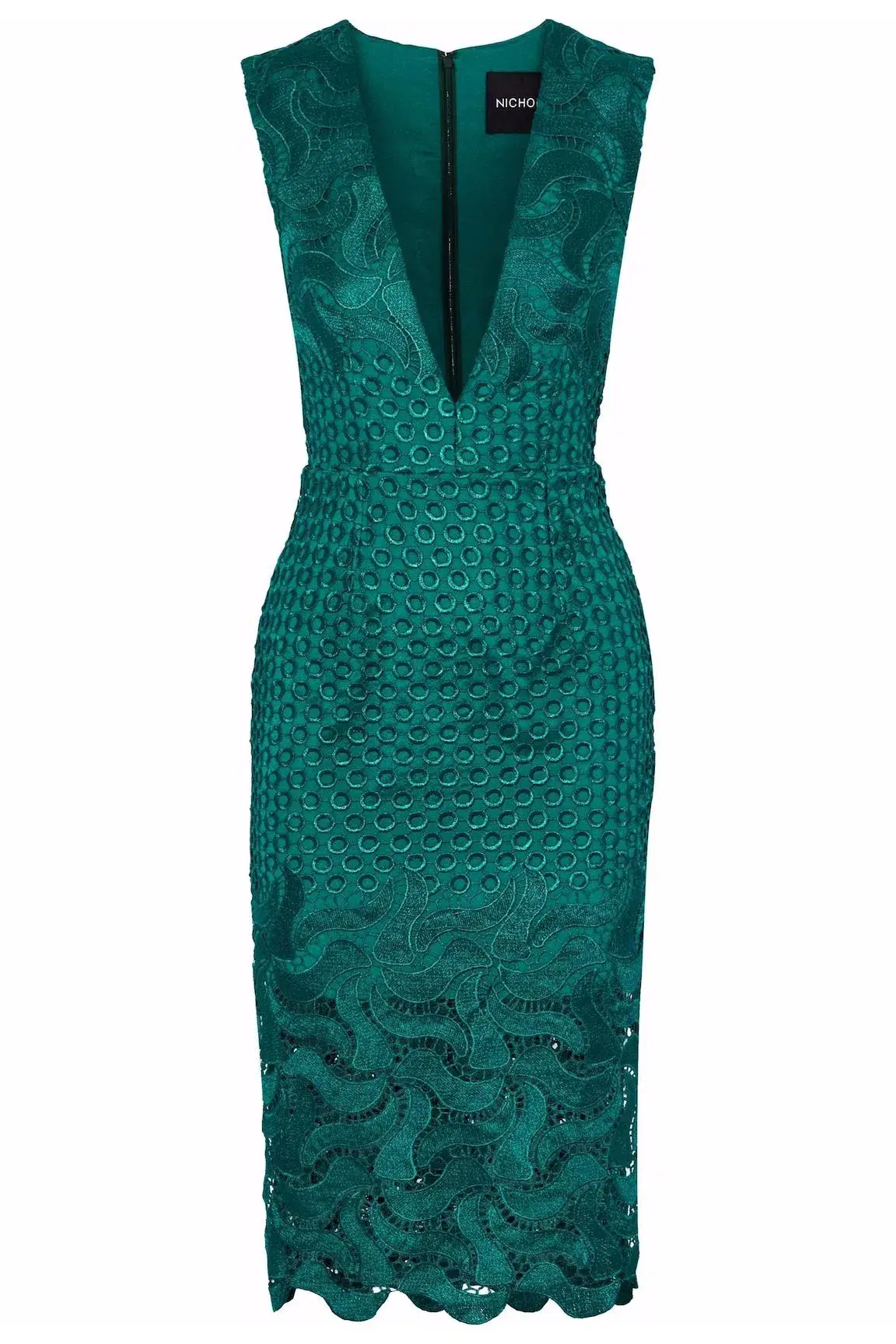 Nicholas Guipure Lace Midi Dress Green Size AU 6  - Image 3