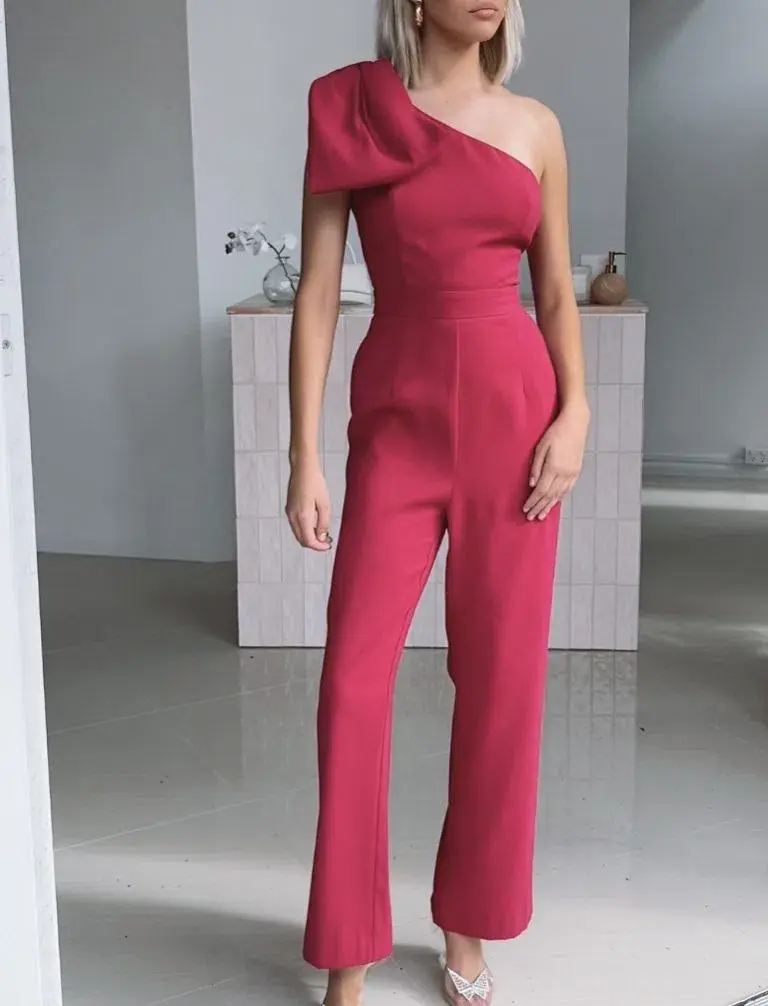 Sheike Jumpsuit Ft. A Statement Bow Fairmont Jumpsuit Pink Size 6 - Image 2