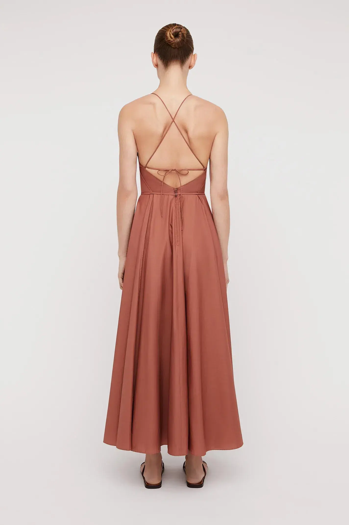 Scanlan Theodore Parachute Cotton Strappy Dress Brown Size AU 8 - Image 2
