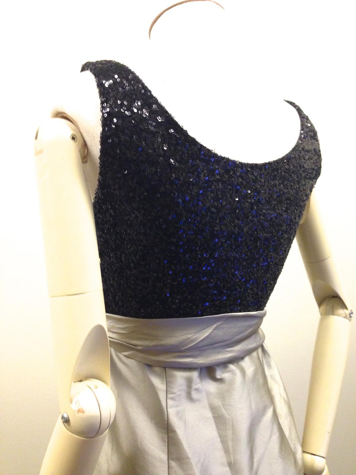 Matthew Eager Sequined Dress Taffeta silver skirt Size 10 For Race wear, formal, cocktails - Image 3