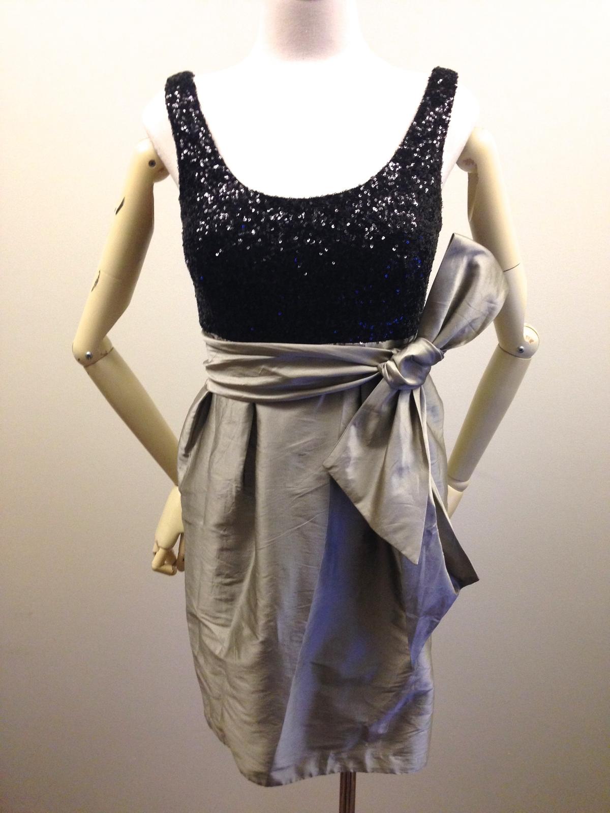 Matthew Eager Sequined Dress Taffeta silver skirt Size 10 For Race wear, formal, cocktails - Image 1