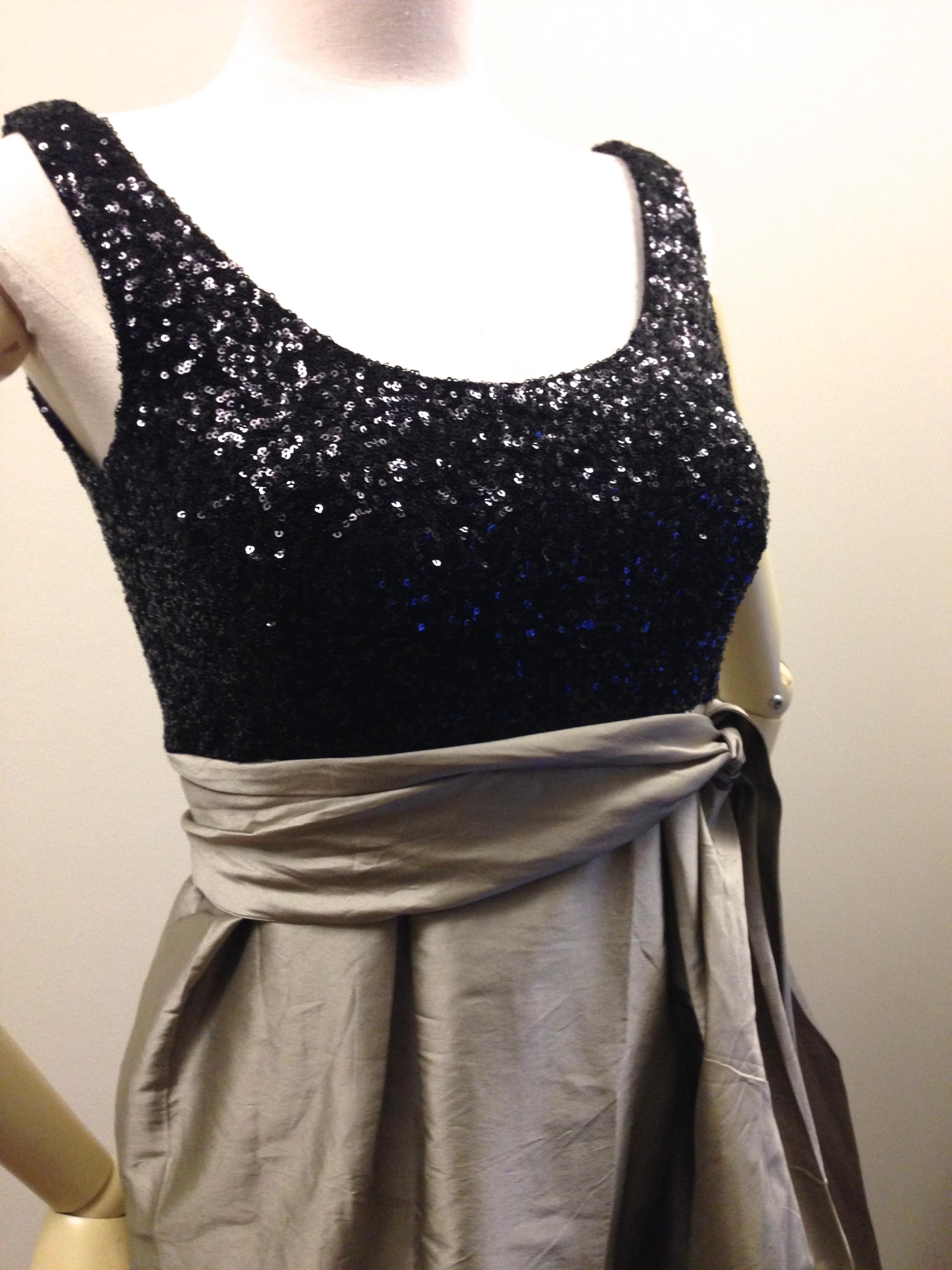 Matthew Eager Sequined Dress Taffeta silver skirt Size 10 For Race wear, formal, cocktails - Image 2