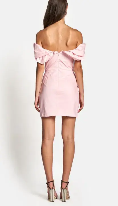 Sofia The Label Hailey Off Shoulder Mini Dress Baby Pink Size 8 - Image 2