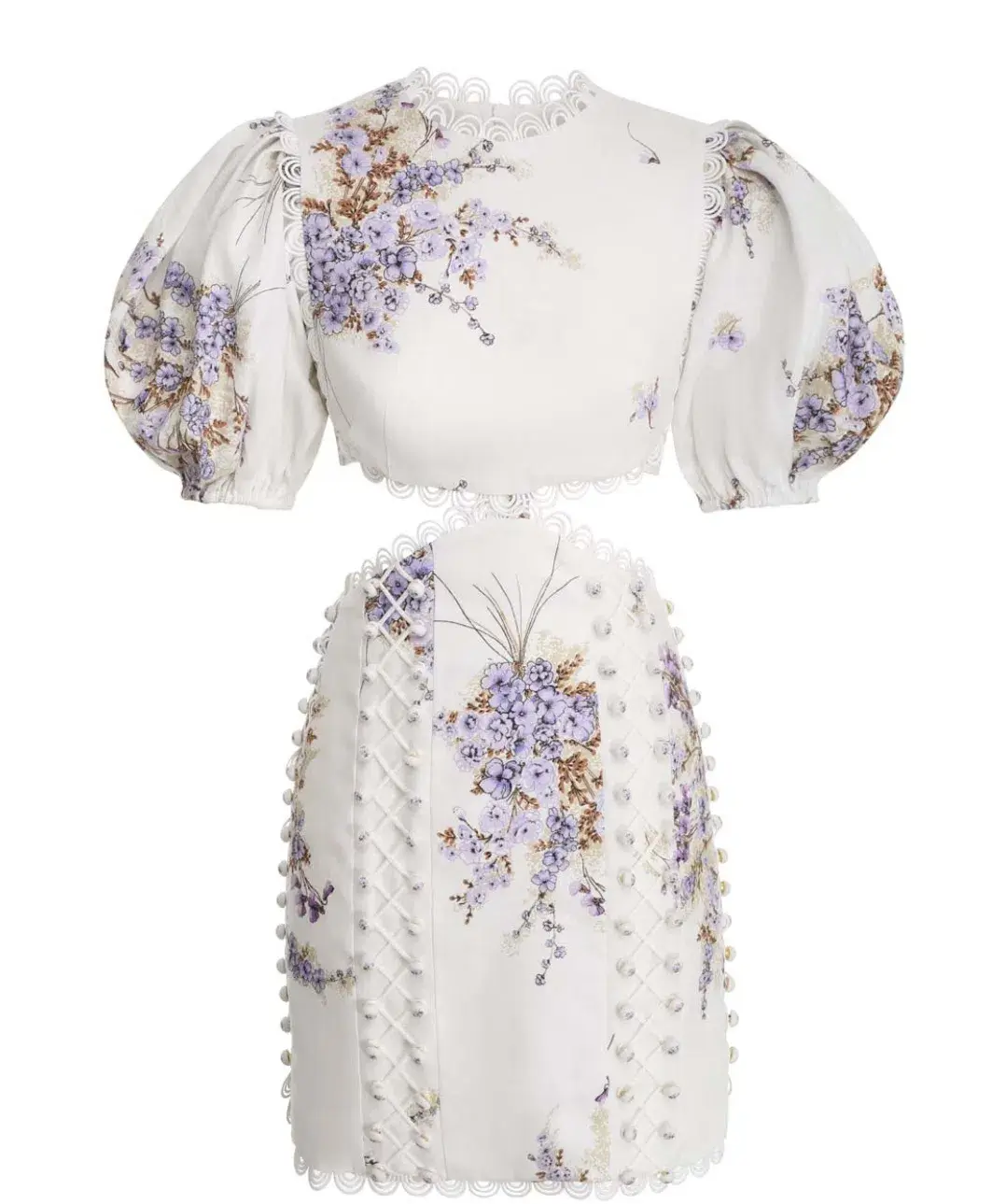 Zimmermann Jude Cut Out Mini Dress Floral Size 0 / Au 8 for rent on The Volte - main image