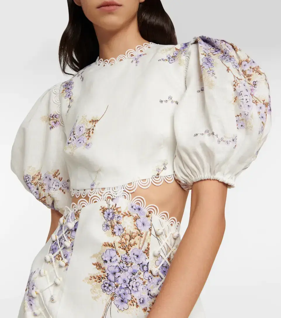 Zimmermann Jude Cut Out Mini Dress Floral Size 0 / Au 8 - Image 2