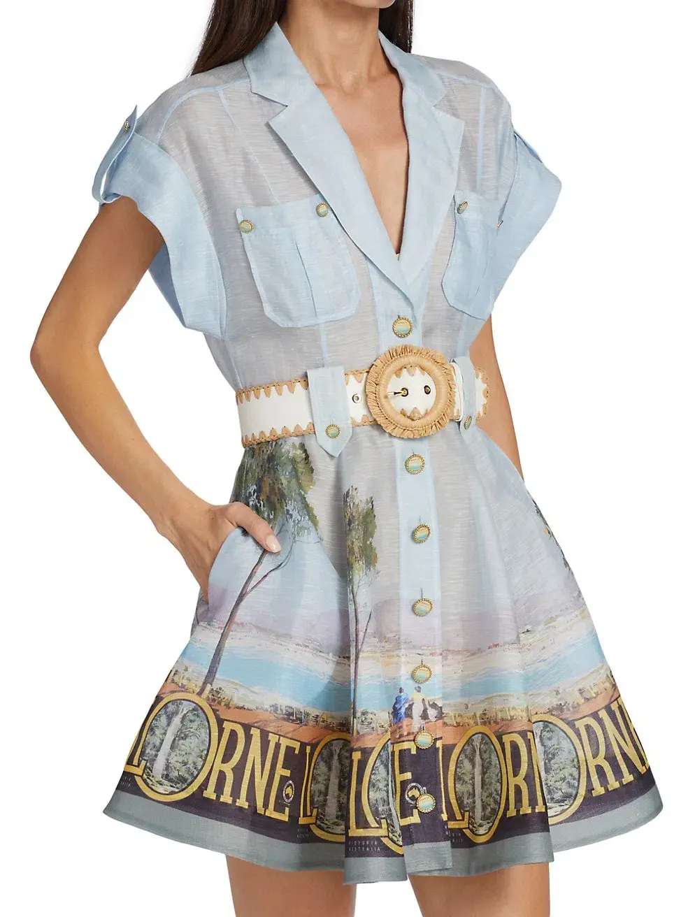 Zimmermann Postcard Dress Print Size 0P/Au 6 - Image 3