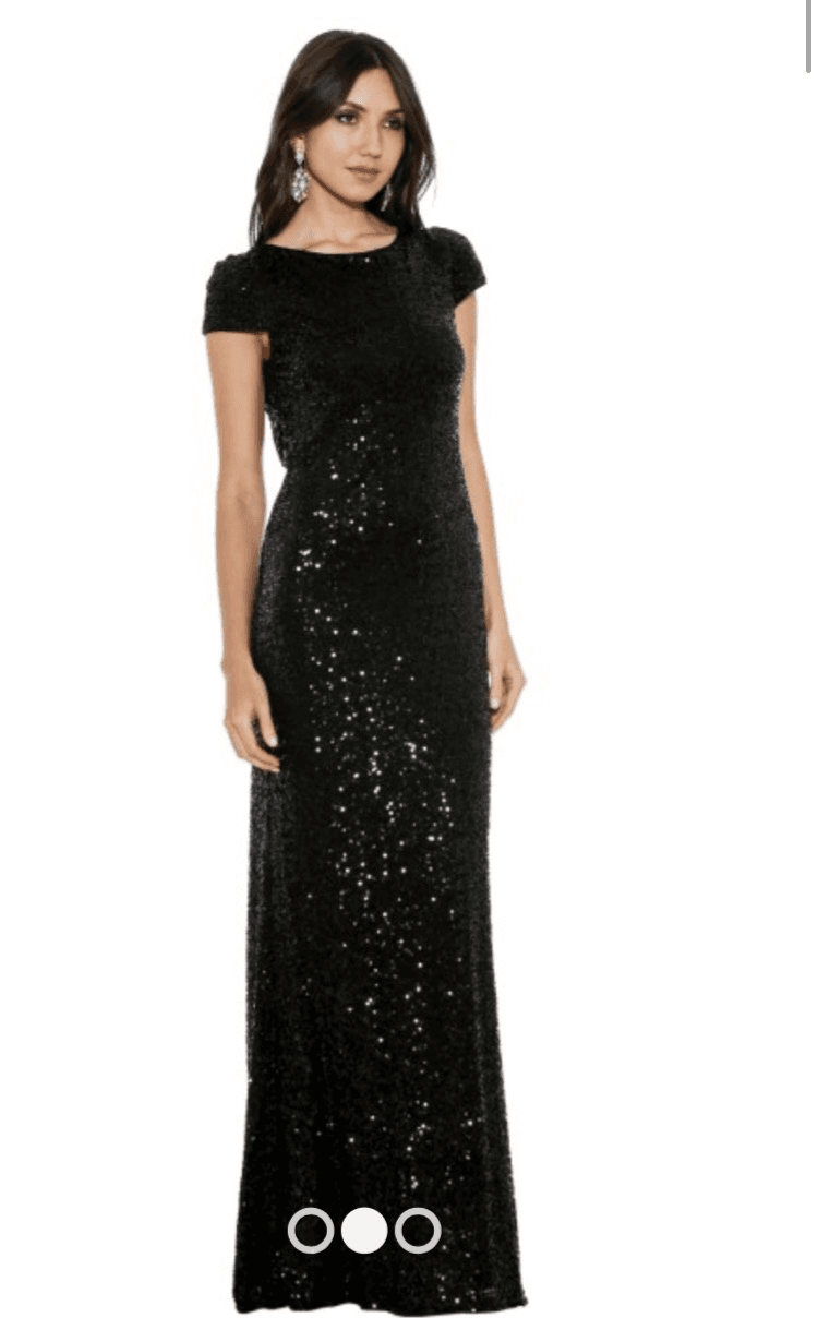Langhem Black Sequin Gown size 6 - Image 2