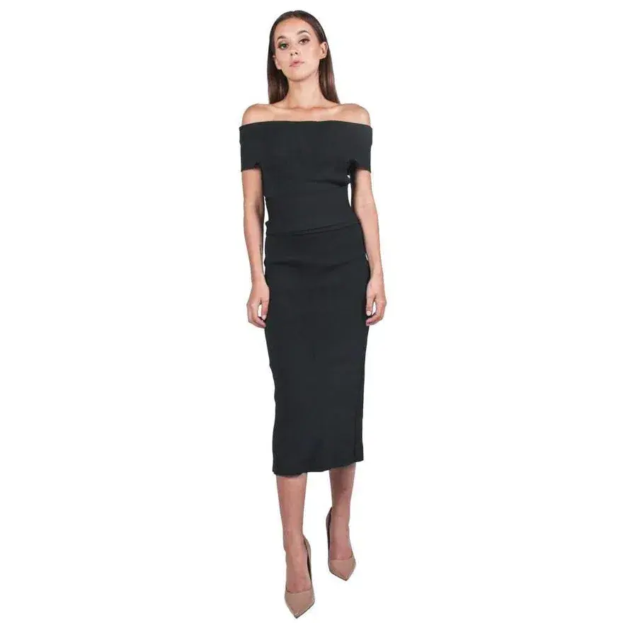 Scanlan Theodore Crepe Knit Milano Dress Black Size XS - Image 1