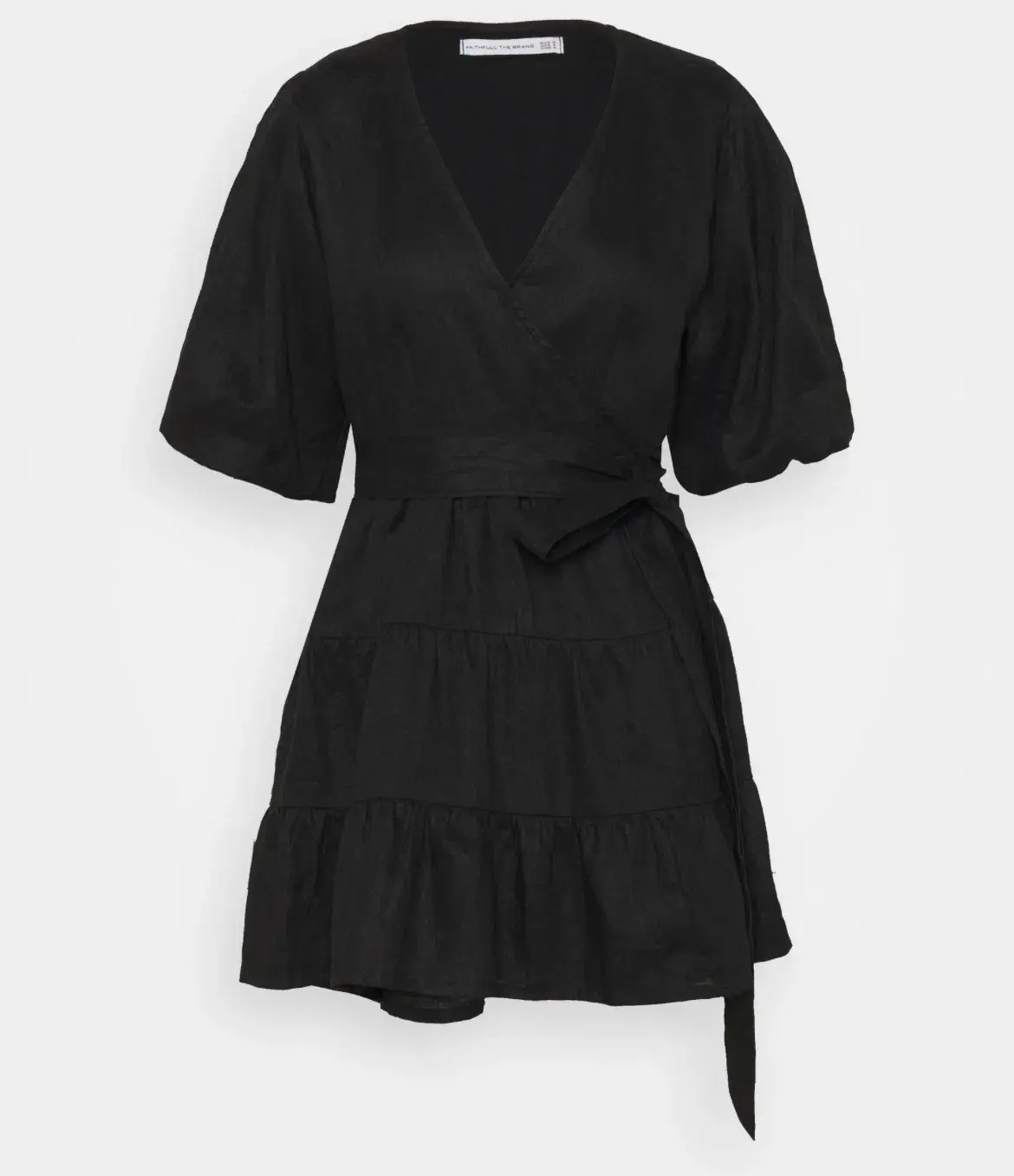 Faithfull the Brand Rooney Wrap Mini Dress Black Size 8  - Image 2