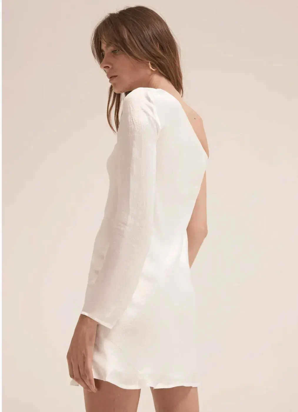 Third Form Running Water One Shoulder Mini Dress White Size 6 for rent on The Volte - main image