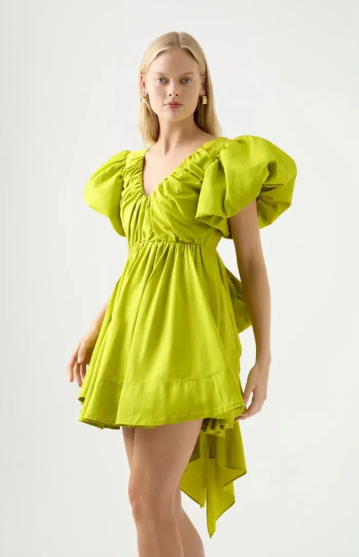 Aje Gretta Bow Back Mini Dress Green Size 6 / XS - Image 2