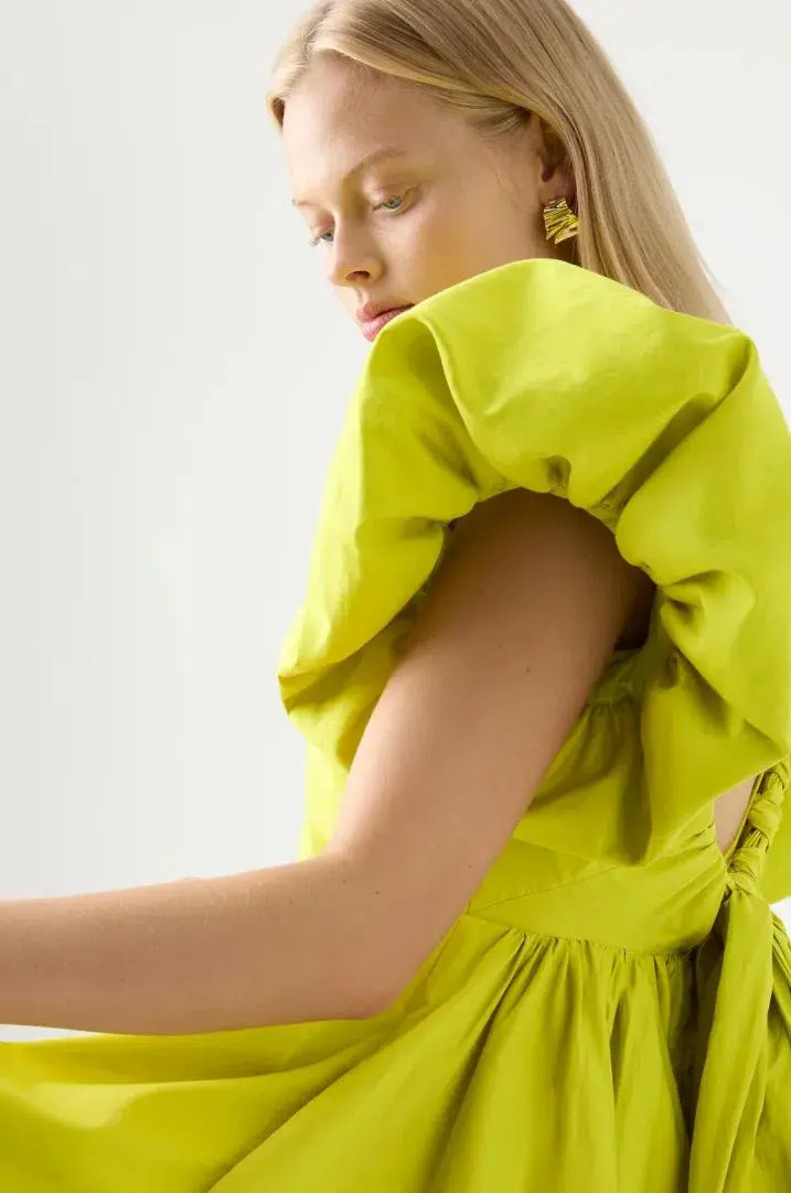Aje Gretta Bow Back Mini Dress Green Size 6 / XS - Image 5