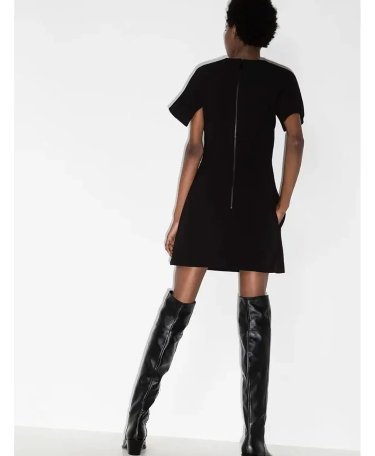 Dion Lee Hook and Eye Crepe Mini Dress Black Size 6 - Image 2