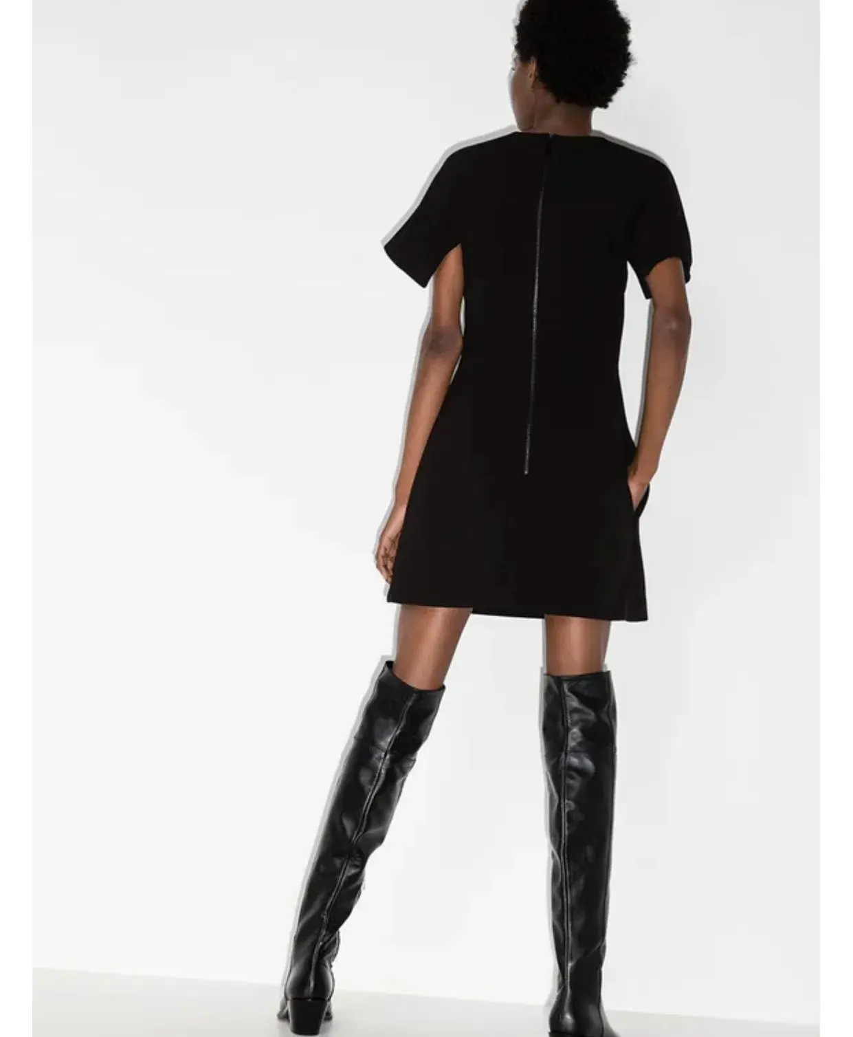 Dion Lee Hook and Eye Crepe Mini Dress Black Size 6 - Image 2