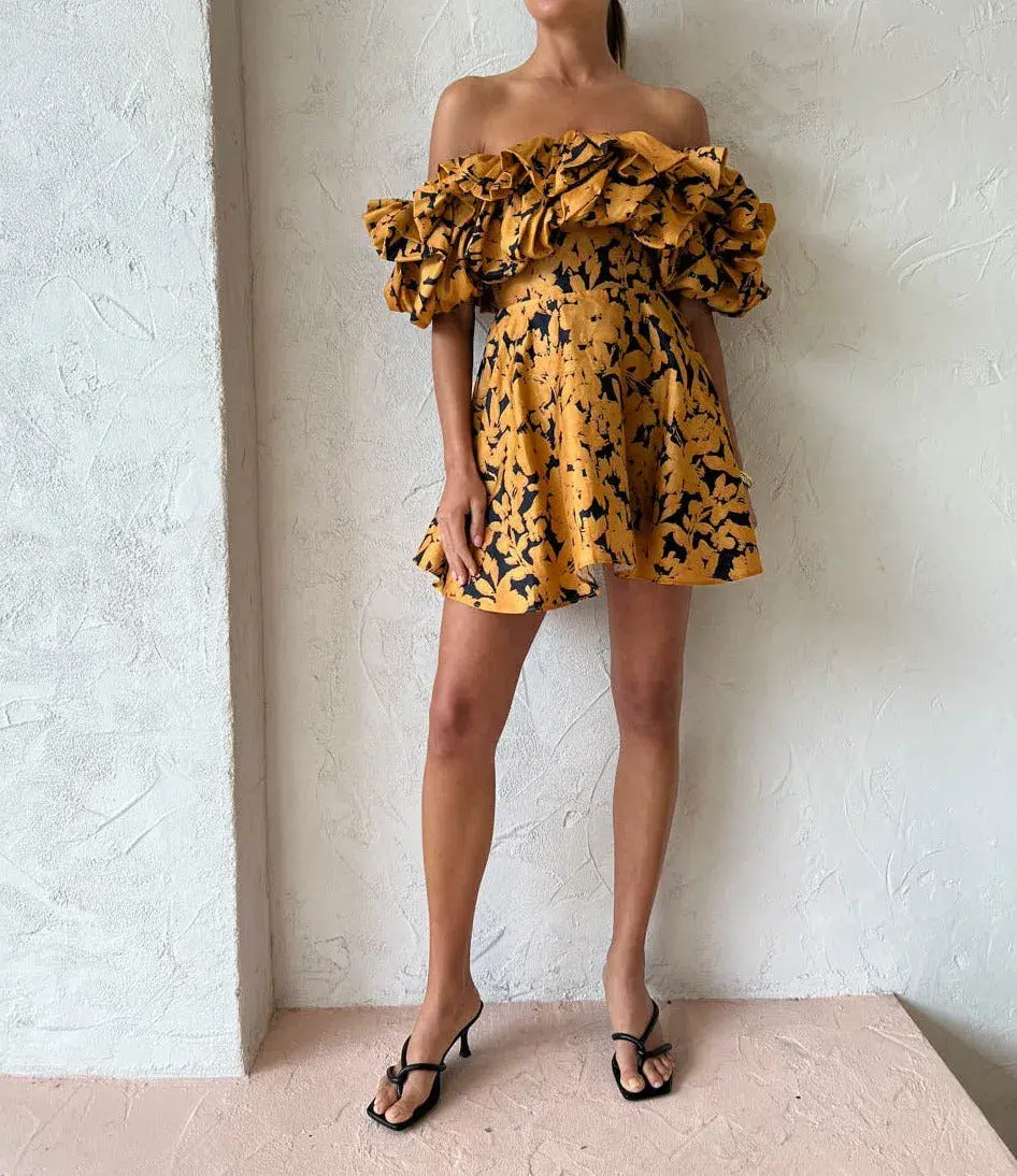Acler York Mini Dress in Night Garden Print Size 8 - Image 1