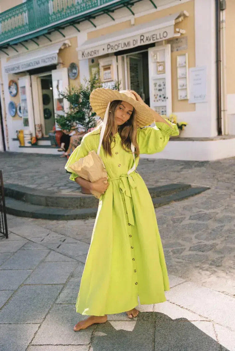 La Bohème Girls Poppy Maxi Dress Wild Lime One Size - Image 2