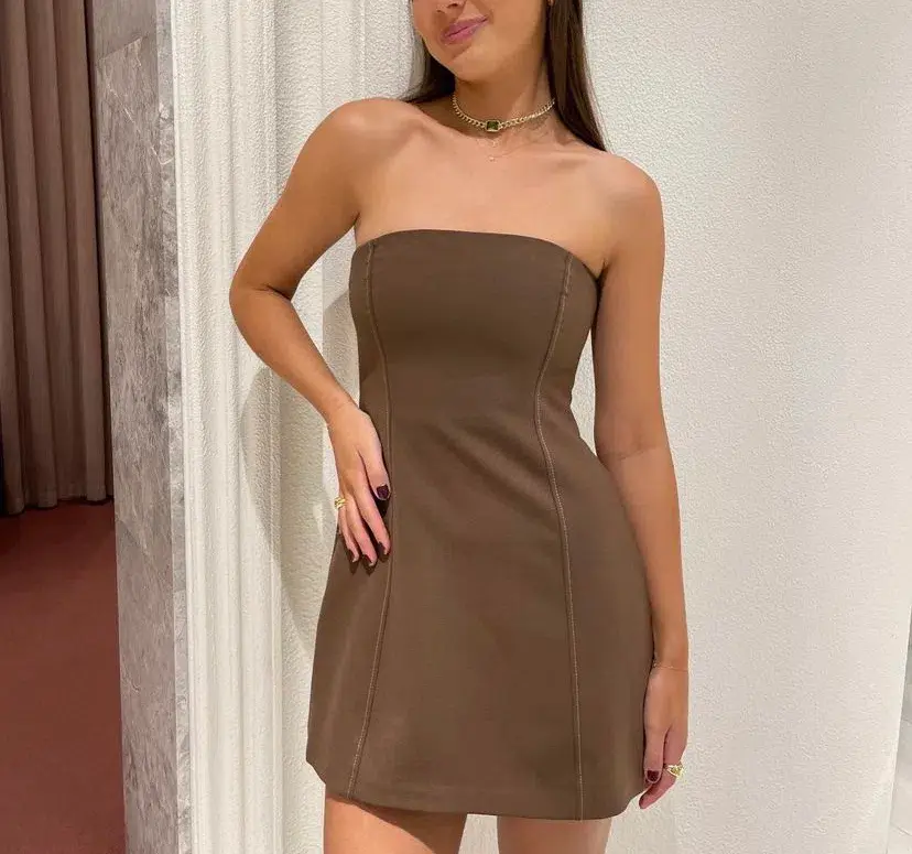 Sir the Label Adrien Strapless Mini Dress Brown Size 0 / Au 6 - Image 6