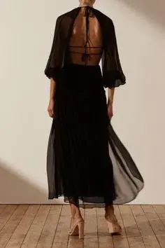 Shona Joy Safira Cut Out Backless Midi Dress Black Size 10 - Image 2