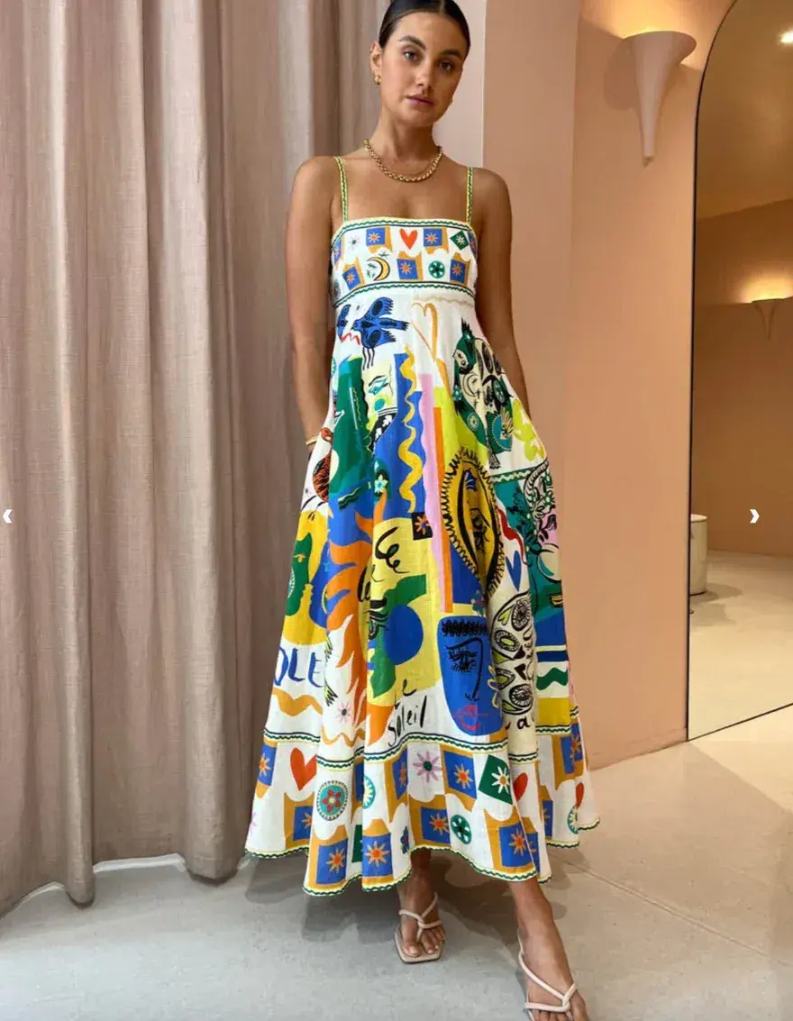 Alemais Soleil Sundress Print Size 8 - Image 1