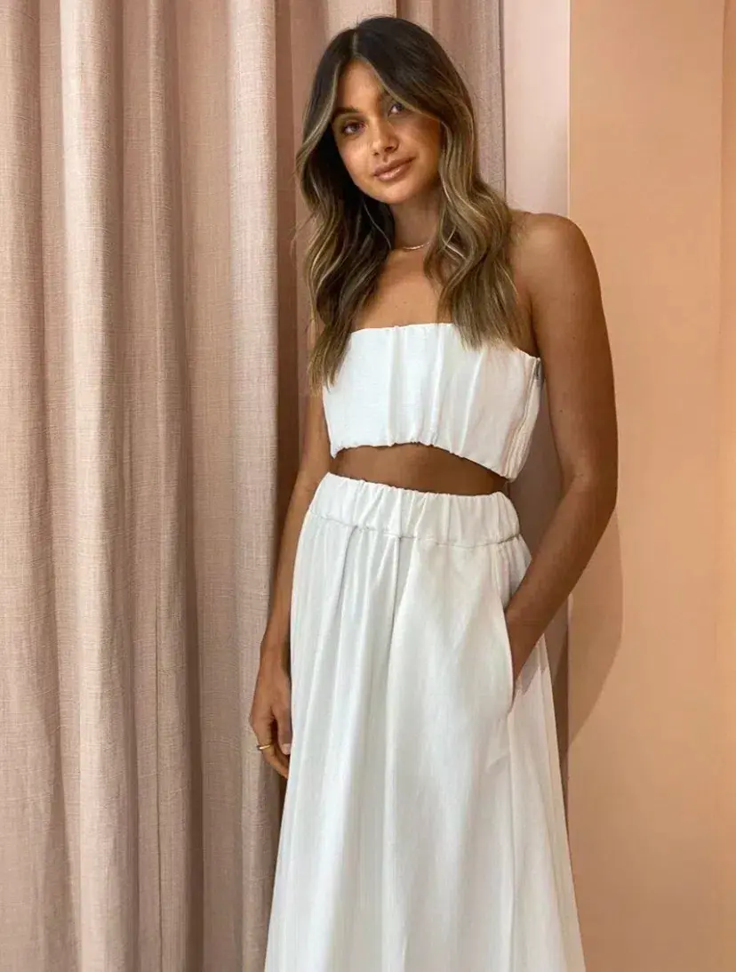 Sir The Label Clemence Bustier and Maxi Skirt Set White Size 6 - Image 2