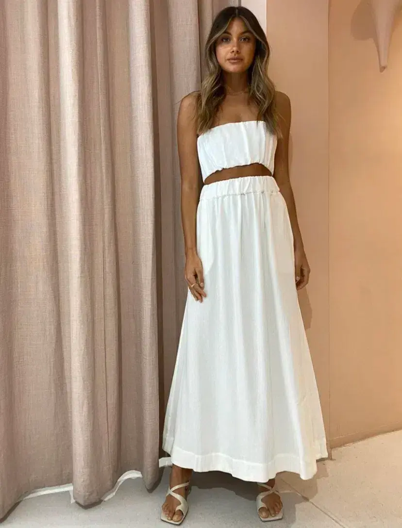 Sir The Label Clemence Bustier and Maxi Skirt Set White Size 6 - Image 1