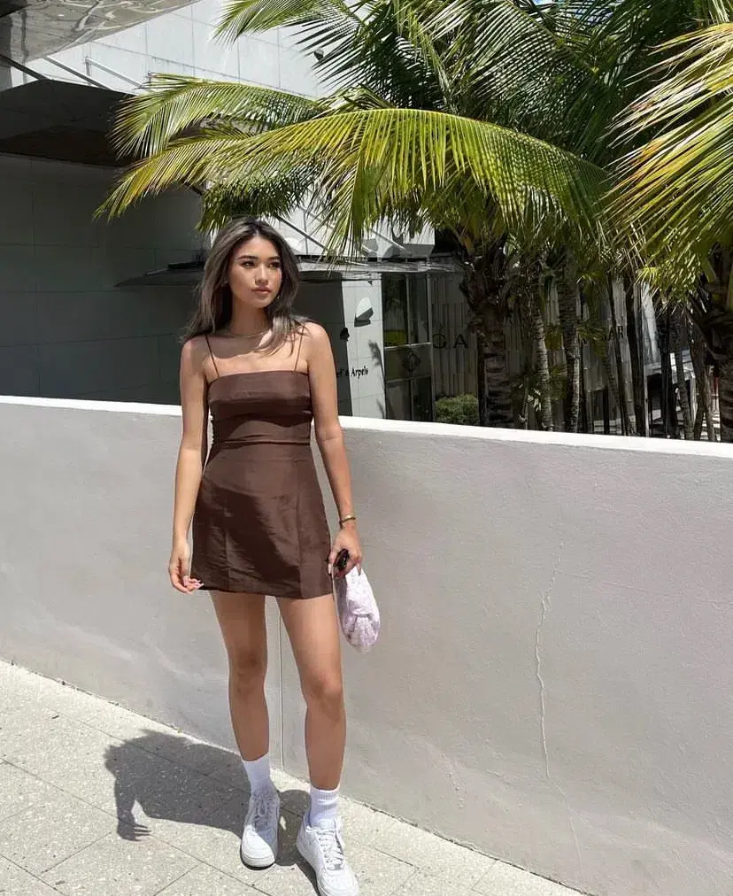 Realisation Par The Christy Dress In Chocolate Size 8 for rent on The Volte - main image