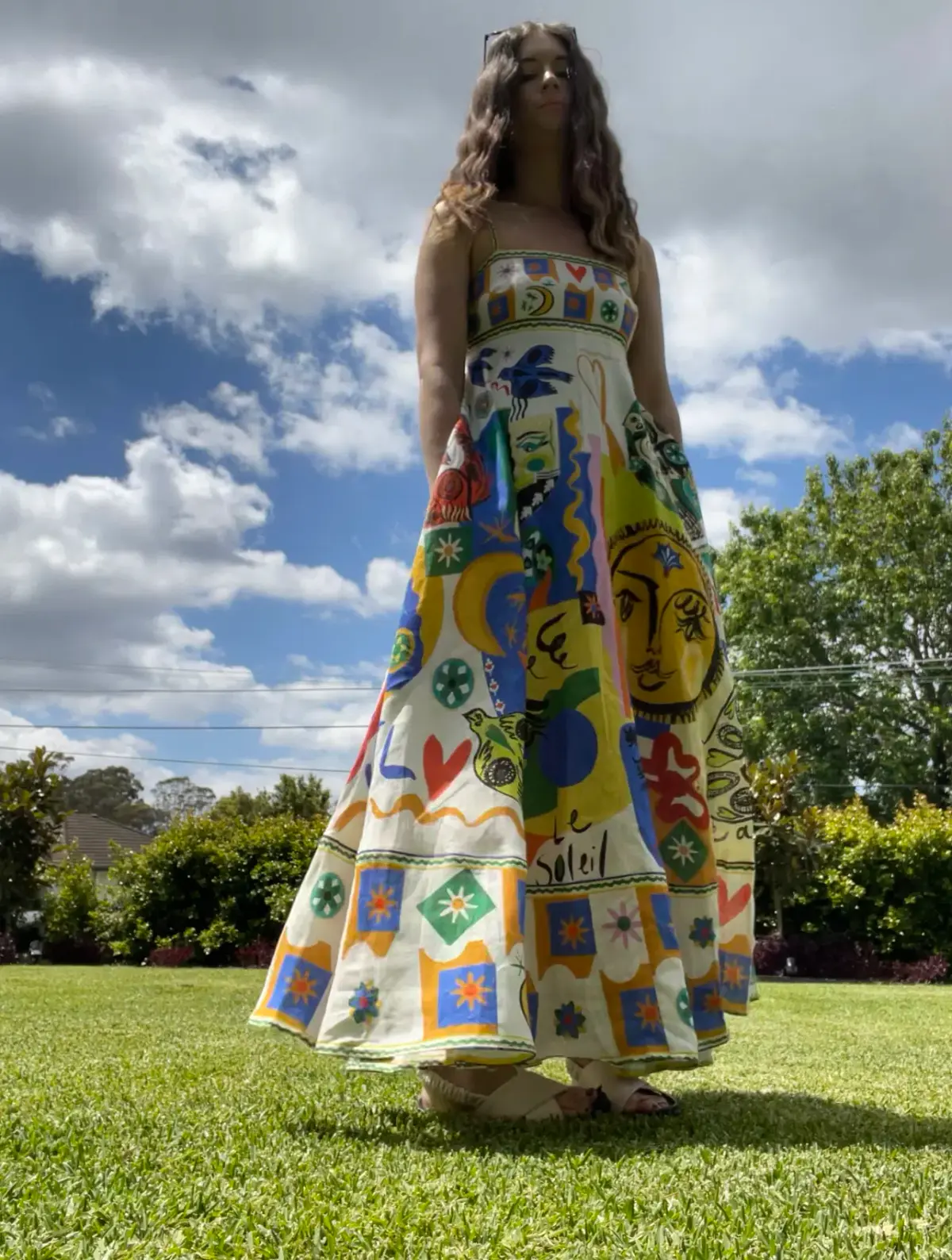 Alemais Soleil Linen Sun Dress Print Size 6 - Image 9