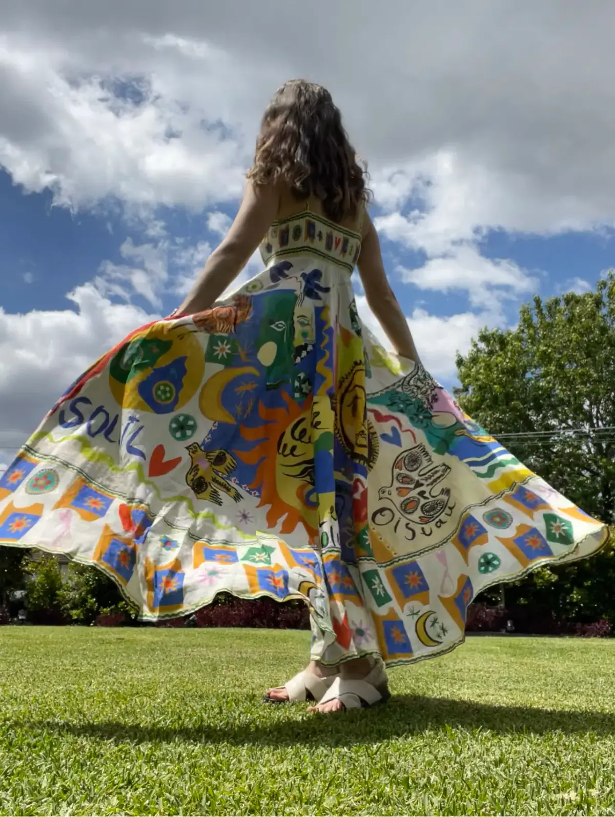 Alemais Soleil Linen Sun Dress Print Size 6 - Image 8