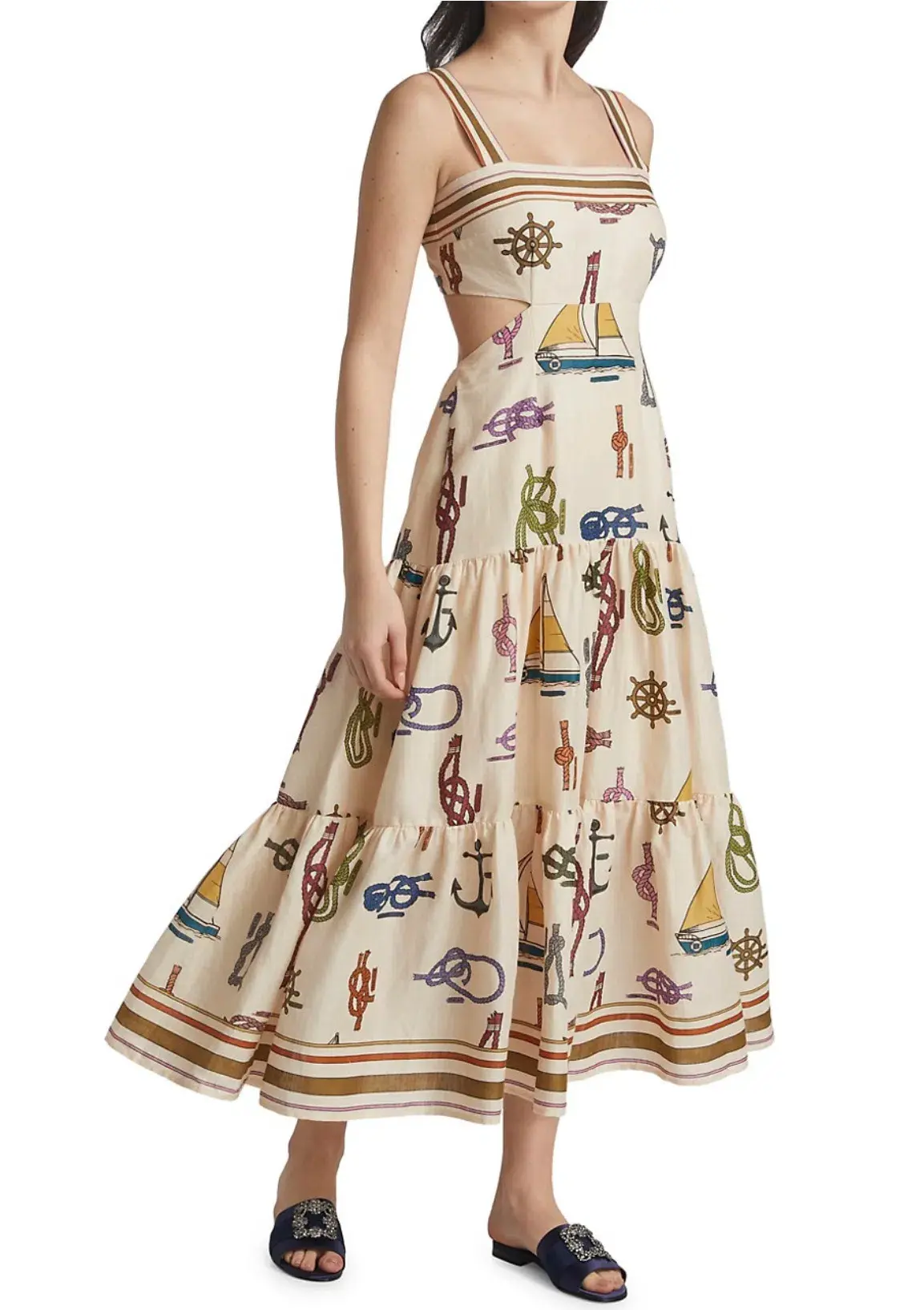 Alemais Ships Ahoy’ Sun Dress Multi Size 6 - Image 4