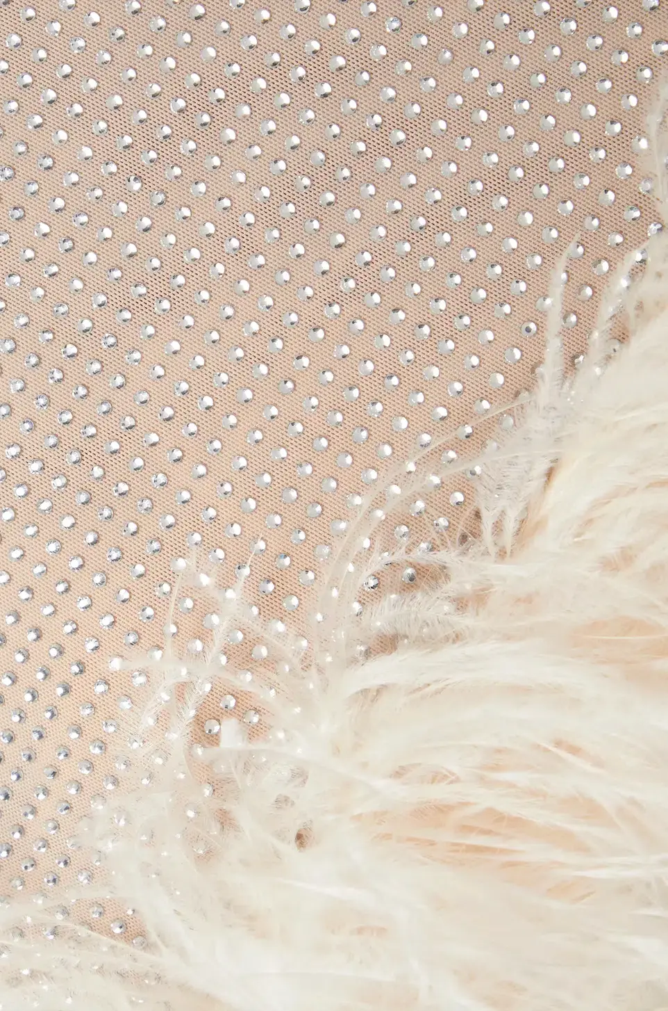 Leslie Amon Laurie Crystal-Embellished Feather-Trimmed Mini Dress Size S / AU 6-8 - Image 4