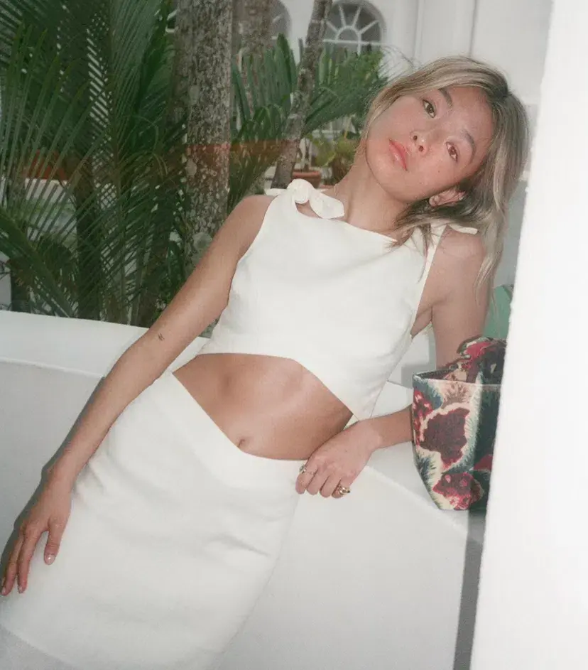 Sir the Label Ambroise Knot Crop Top and Midi Skirt Set White Size 1/Au 8 - Image 6