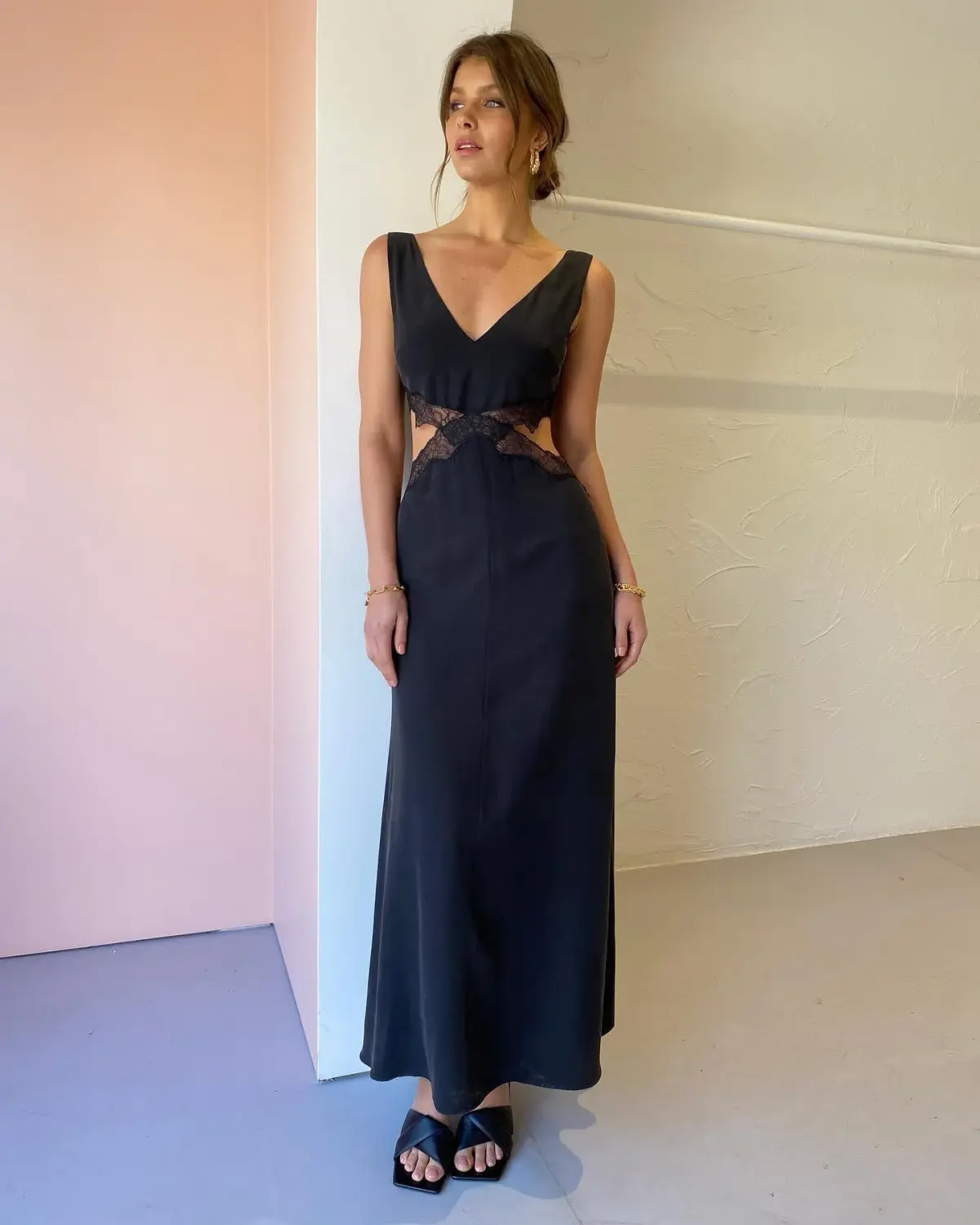 Sir the Label Alma Cut Out Dress in Black Size 0 / AU 6 - Image 5