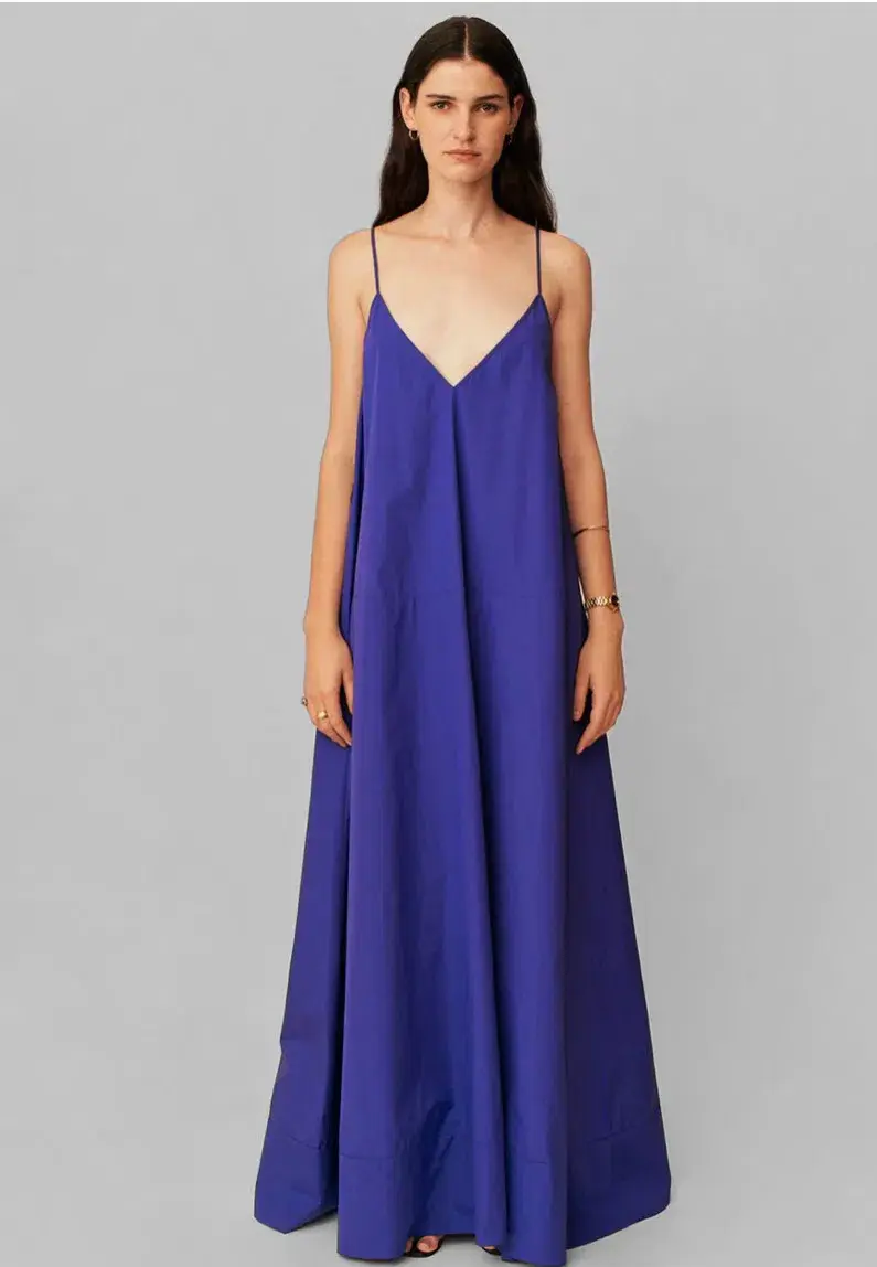 Esse Studios strap V Maxi Dress Cobalt Blue Size AU 6 - Image 3