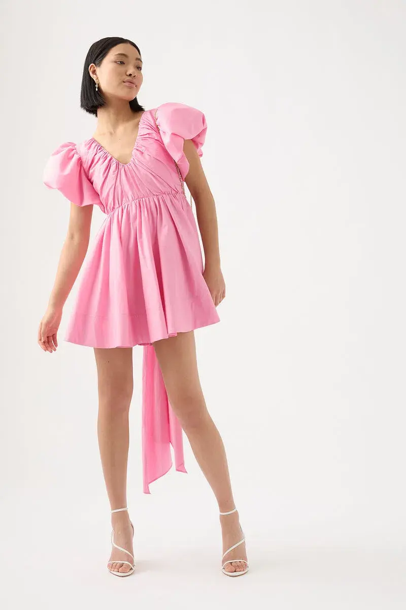 Aje Gretta Bow Back Mini Dress Ballerina Pink Size AU 6 for rent on The Volte - main image