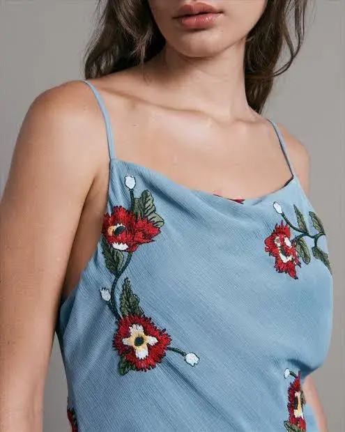 Rag & Bone Jolene Floral Slip Dress Blue Size AU 10 - Image 6