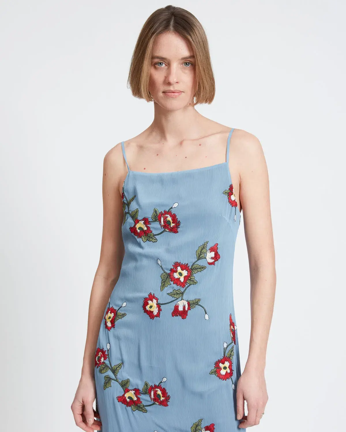 Rag & Bone Jolene Floral Slip Dress Blue Size AU 10 - Image 3