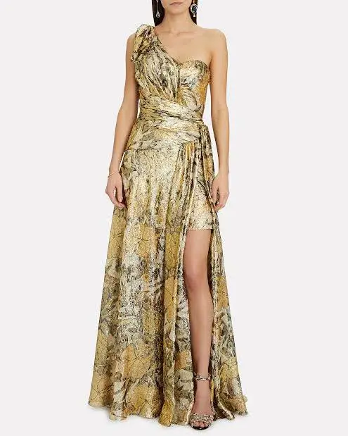 Dundas Gold Lame Gown Gold AU Size 6   - Image 3