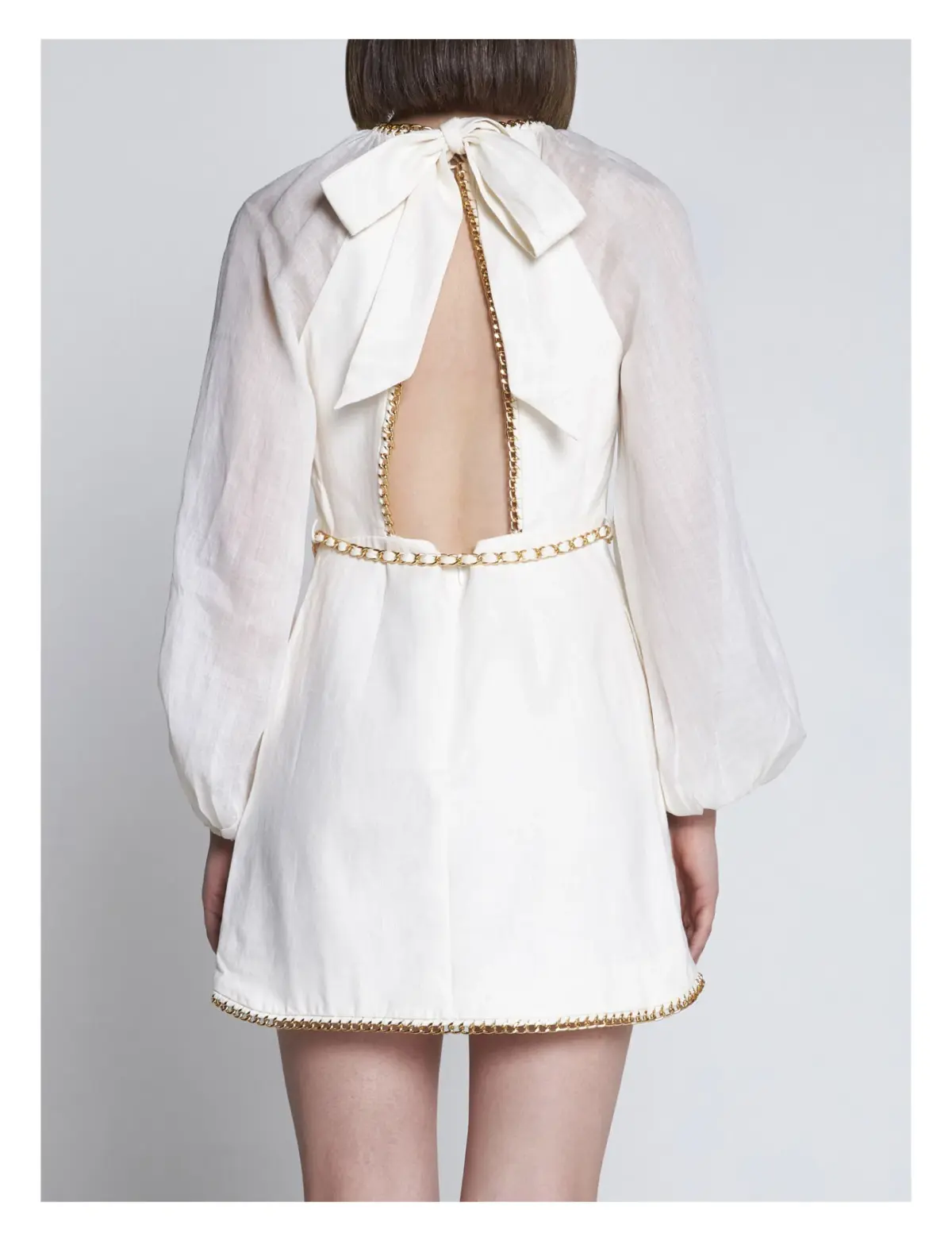 Zimmermann Rouleau Chain Mini Dress Cream Size 2/Au 12 - Image 2