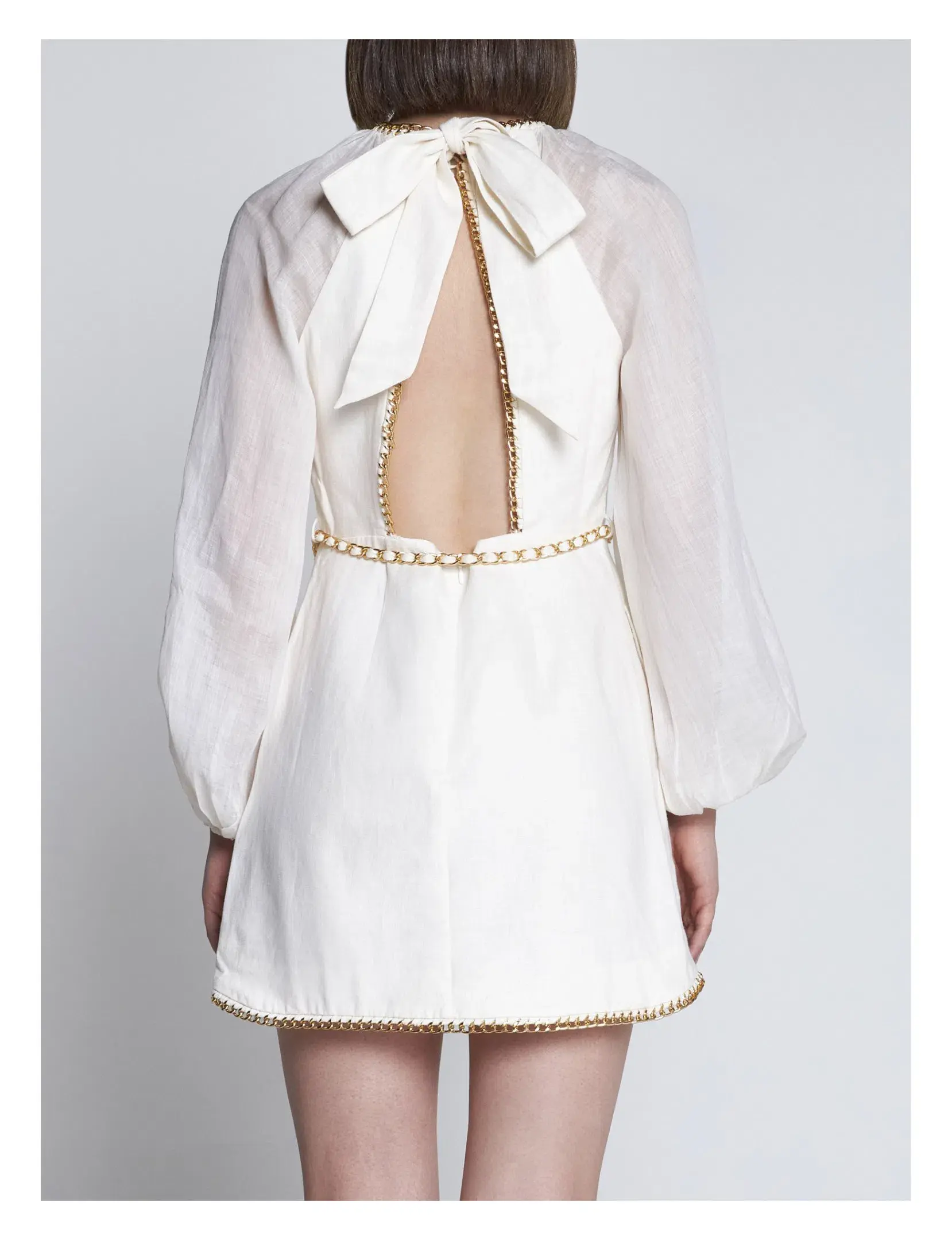 Zimmermann Rouleau Chain Mini Dress Cream Size 2/Au 12 - Image 2