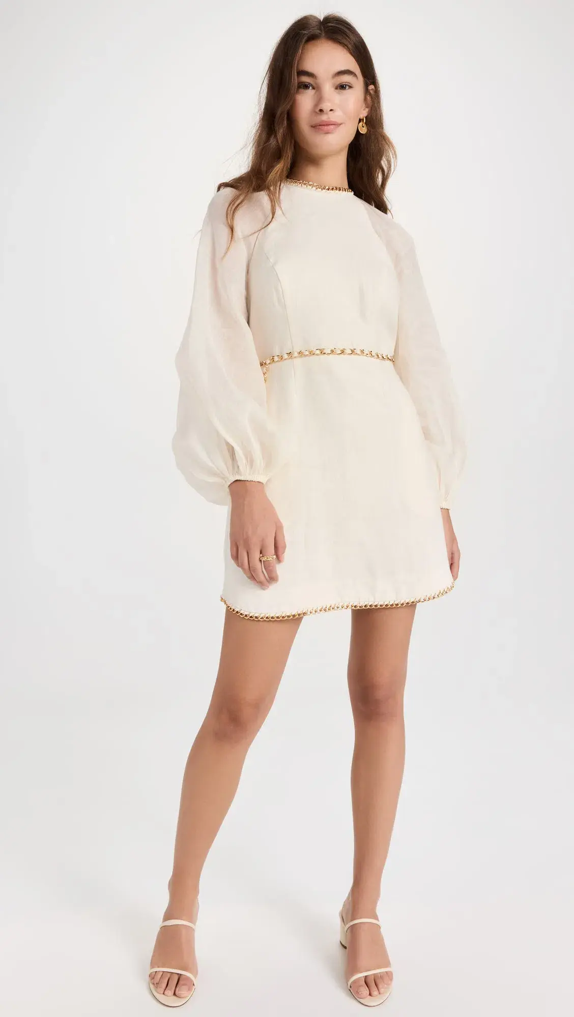 Zimmermann Rouleau Chain Mini Dress Cream Size 2/Au 12 - Image 3