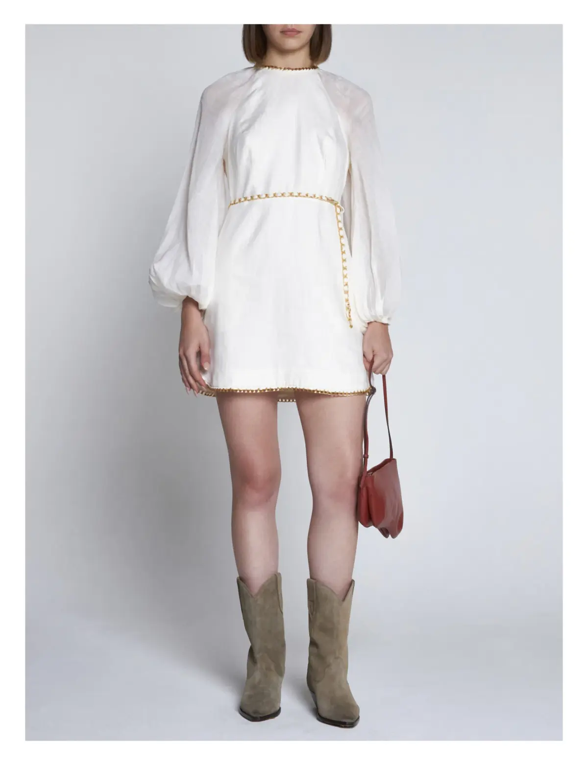 Zimmermann Rouleau Chain Mini Dress Cream Size 2/Au 12 - Image 1