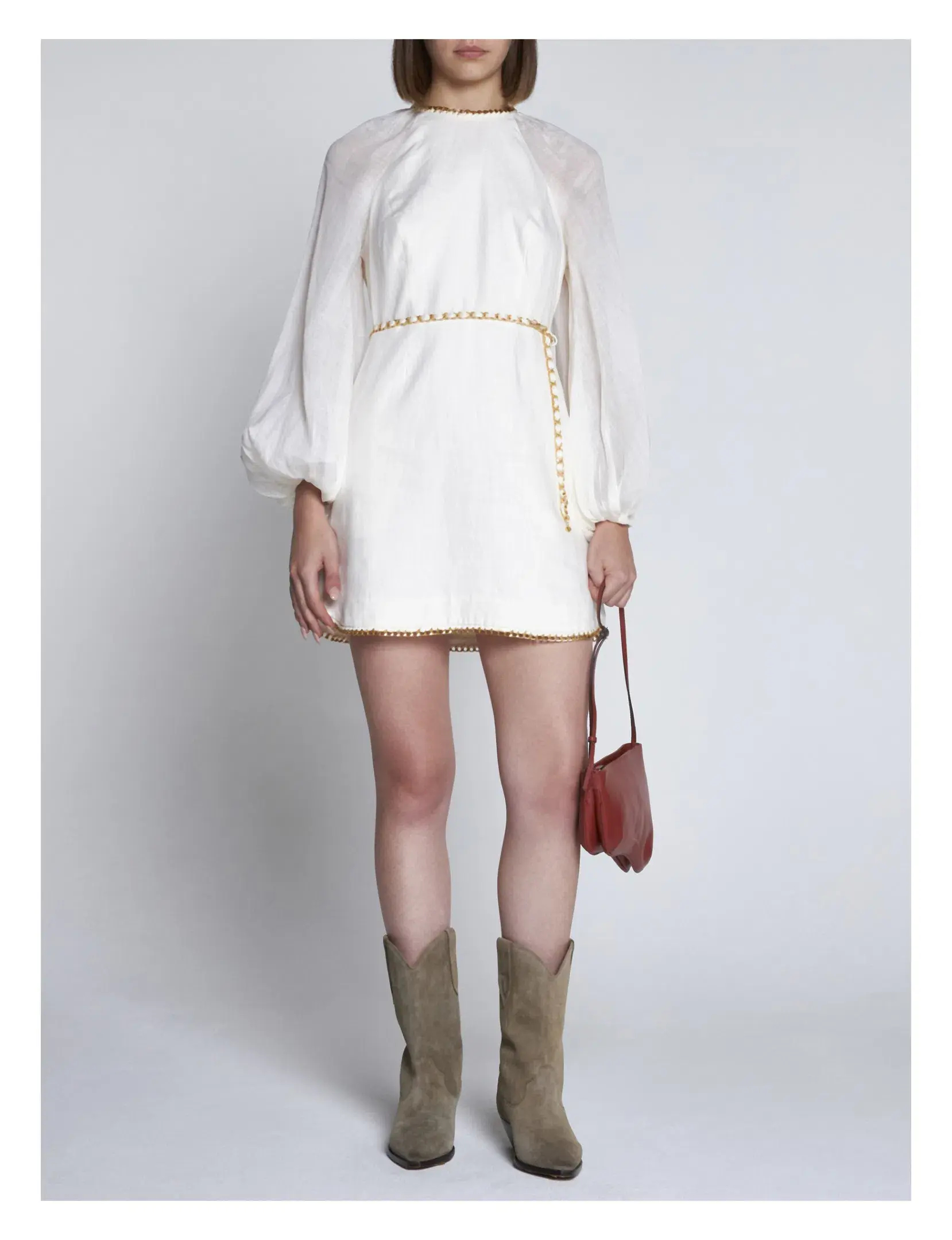 Zimmermann Rouleau Chain Mini Dress Cream Size 2/Au 12 - Image 1