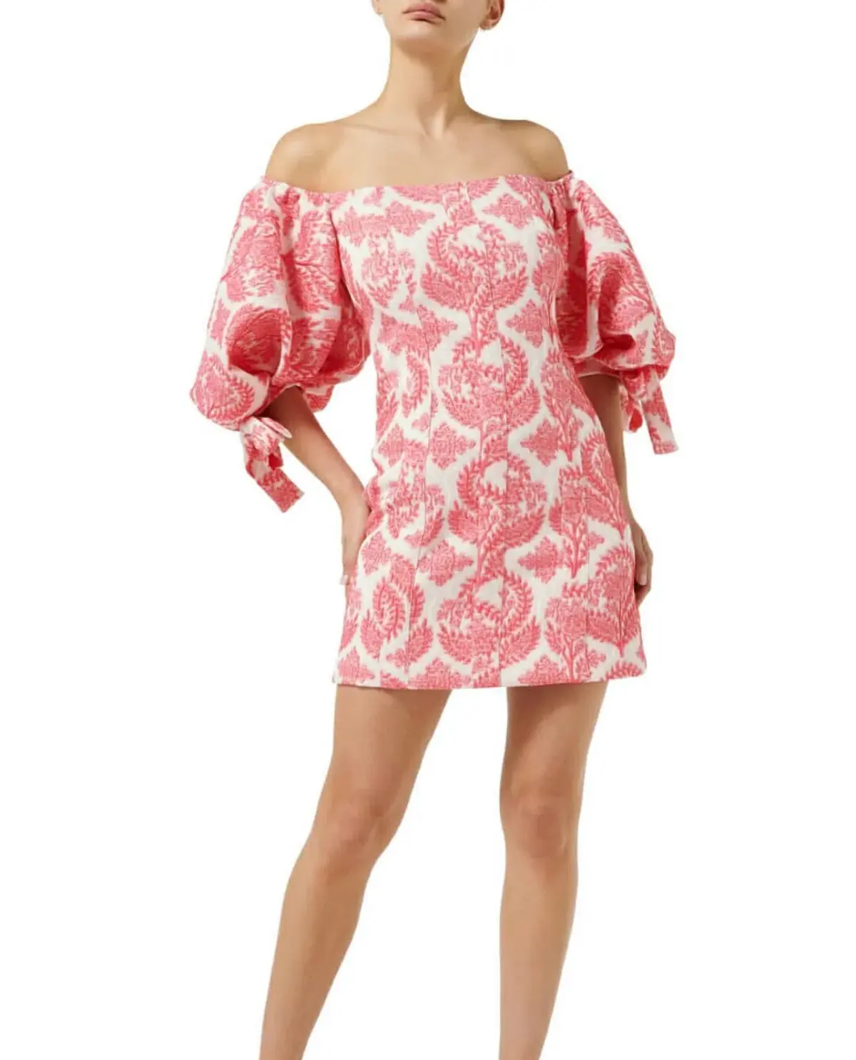 DIIDA Phoenix Brocade Mini Dress In Pink Size AU 6 - Image 1