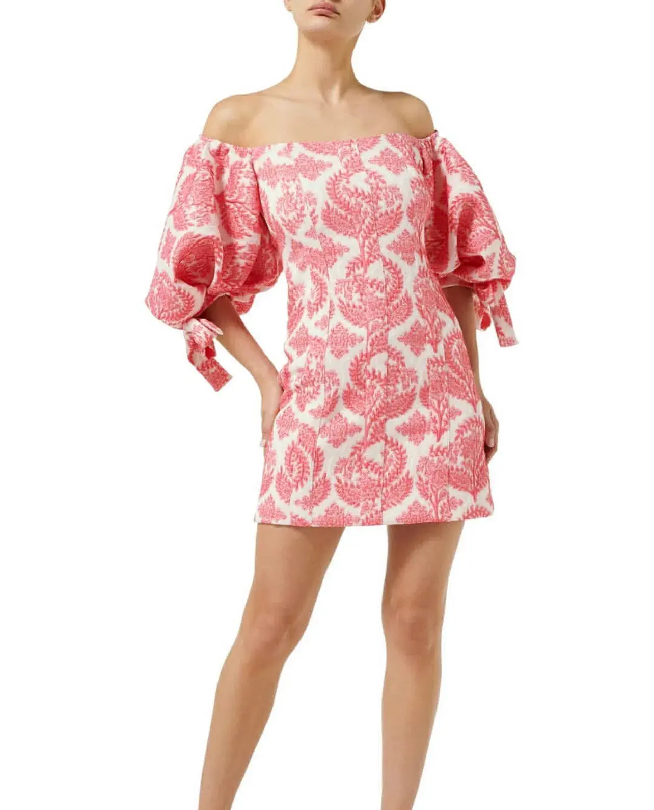 DIIDA Phoenix Brocade Mini Dress In Pink Size AU 6 - Image 1