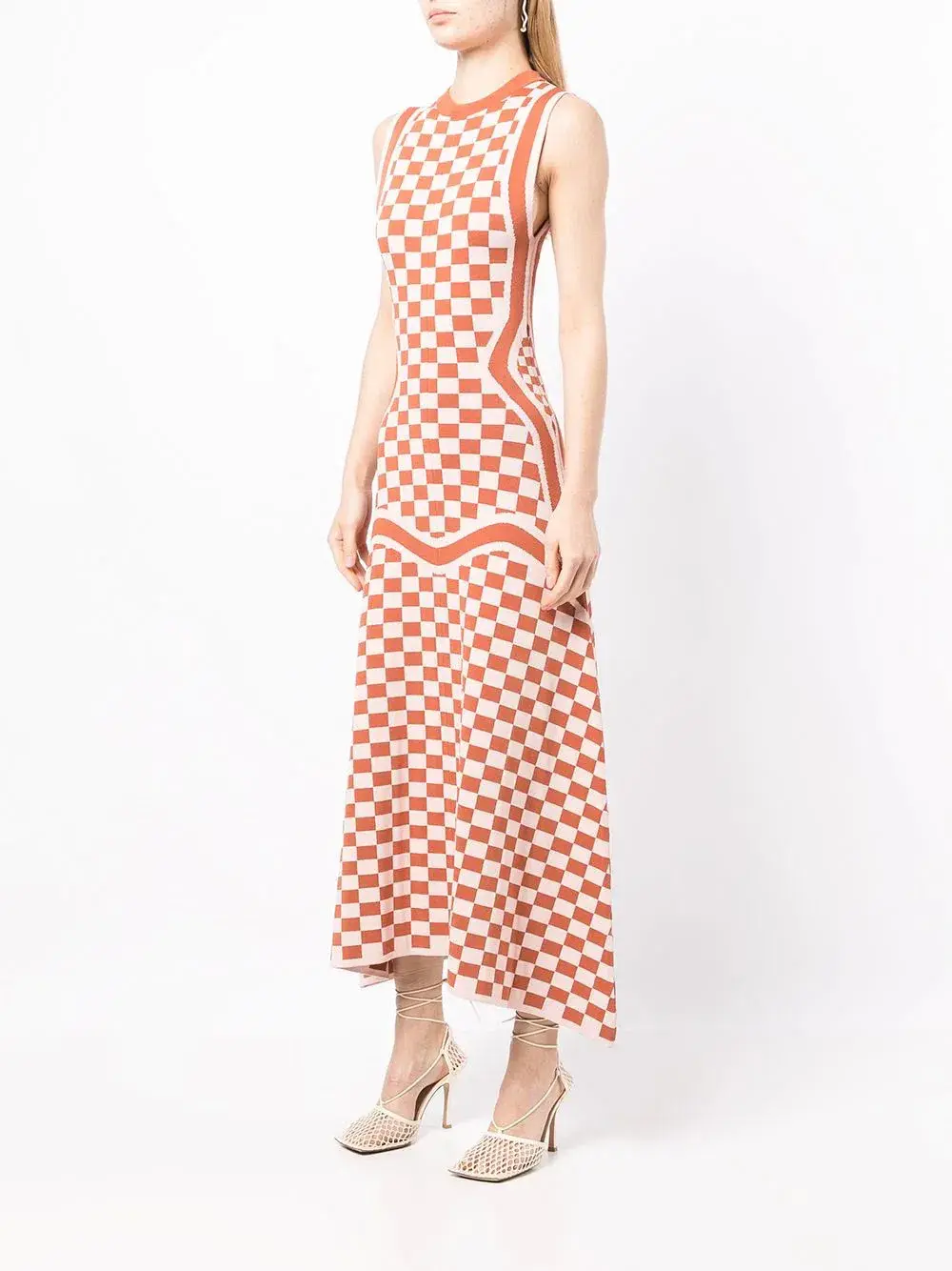 Rachel Gilbert Andres Maxi Dress Check Pink Size M/AU 12 - Image 1
