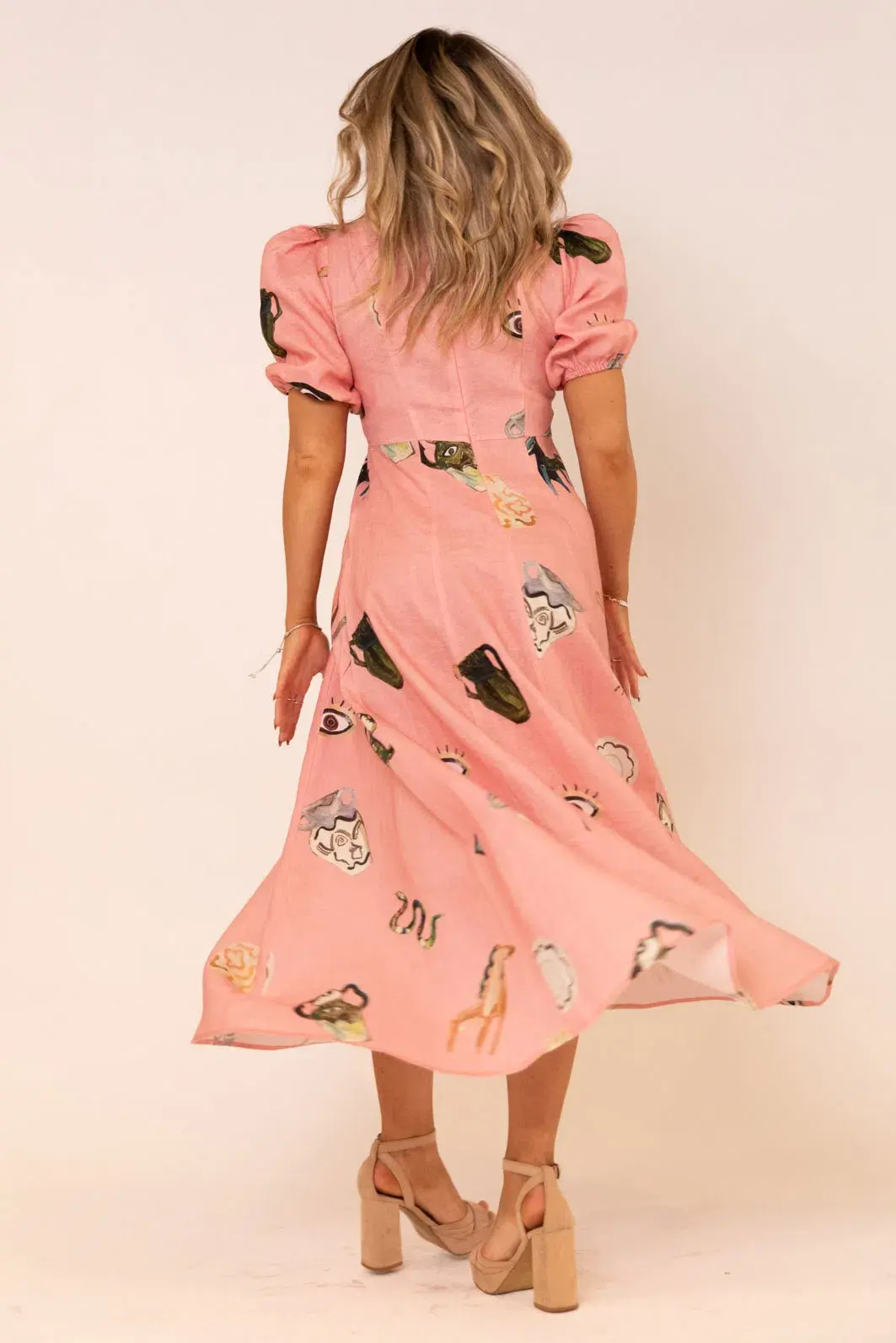 Alemais Cleo Midi Dress Pink Size AU 8 - Image 4