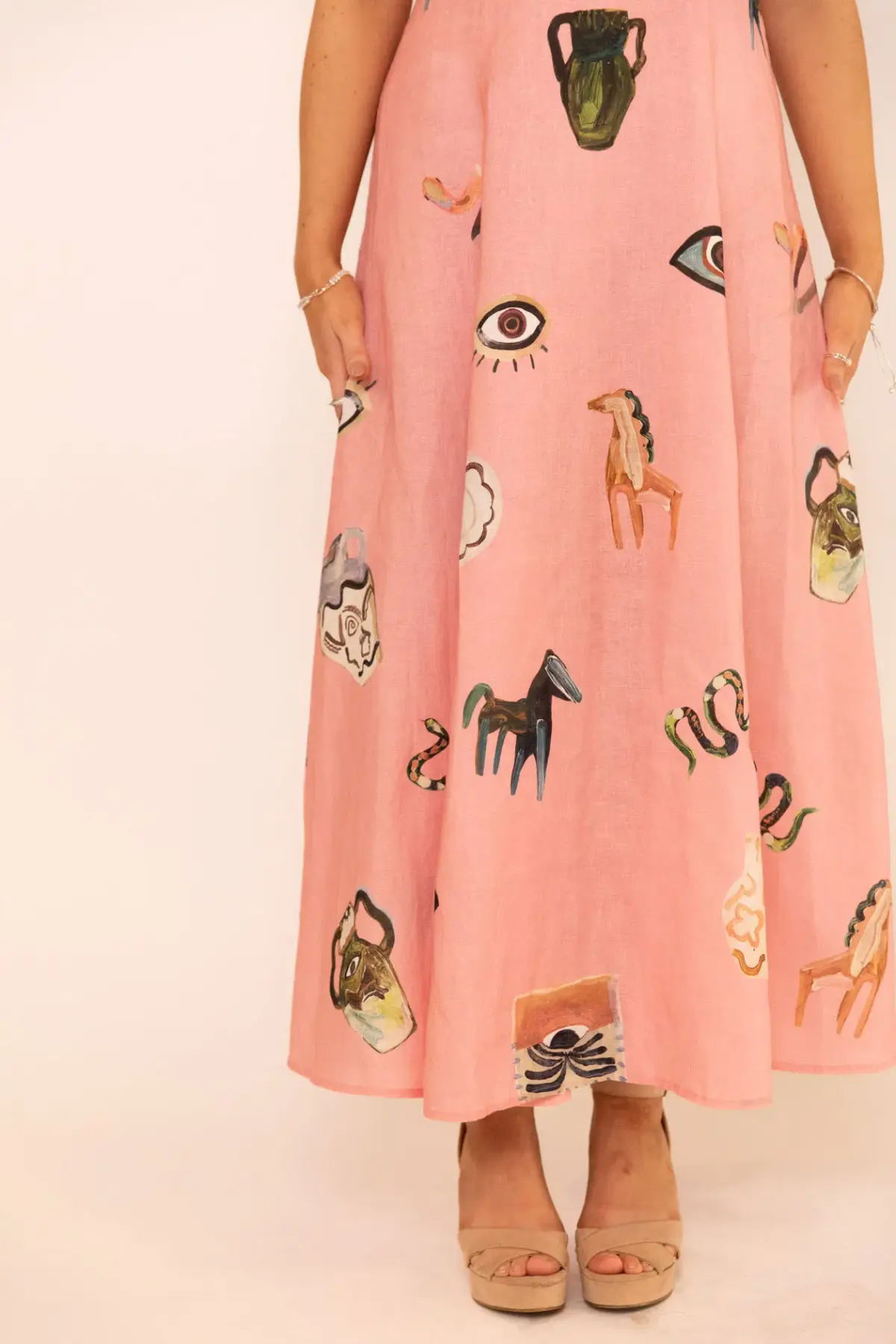 Alemais Cleo Midi Dress Pink Size AU 8 - Image 6