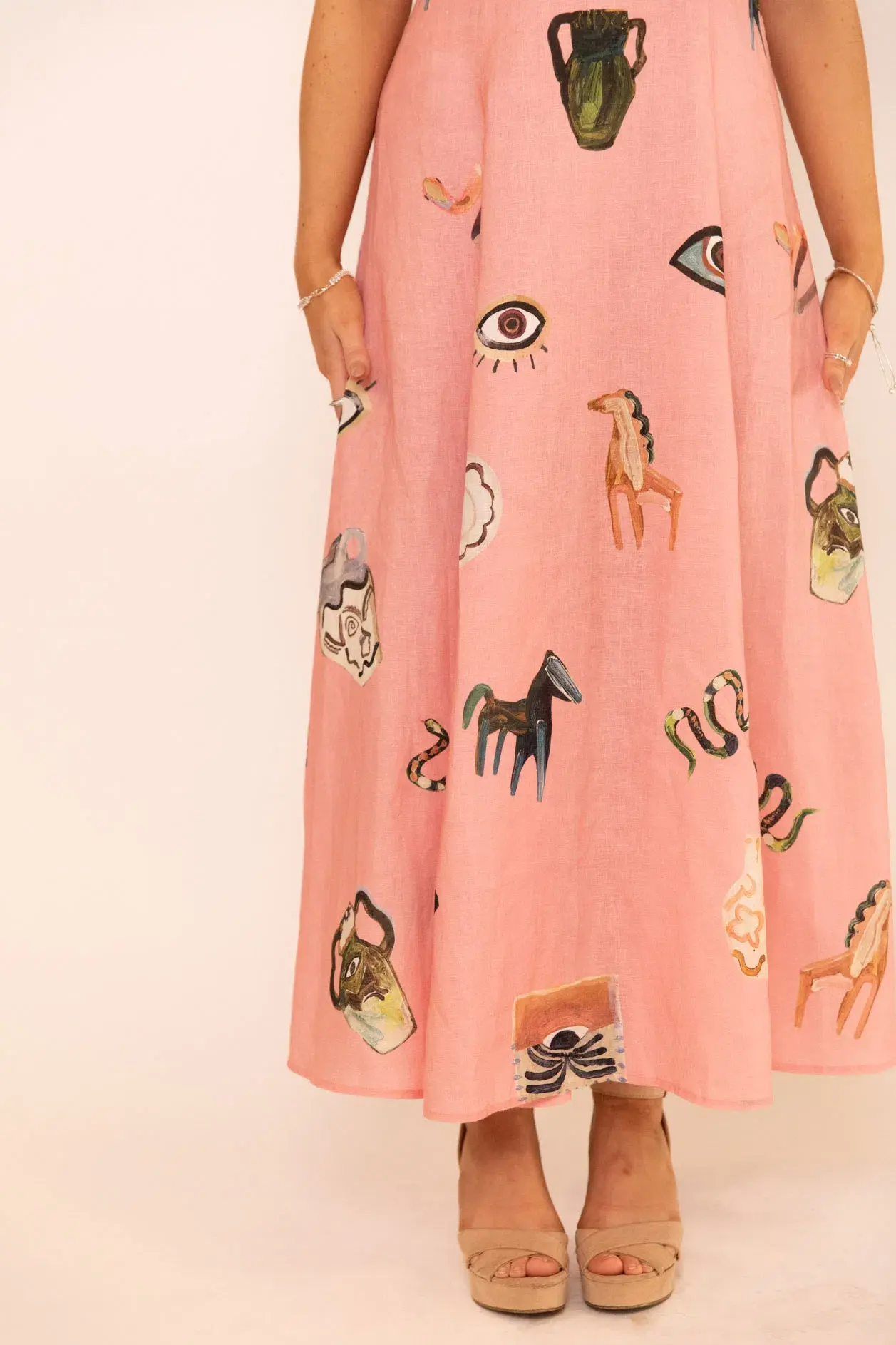 Alemais Cleo Midi Dress Pink Size AU 8 - Image 6